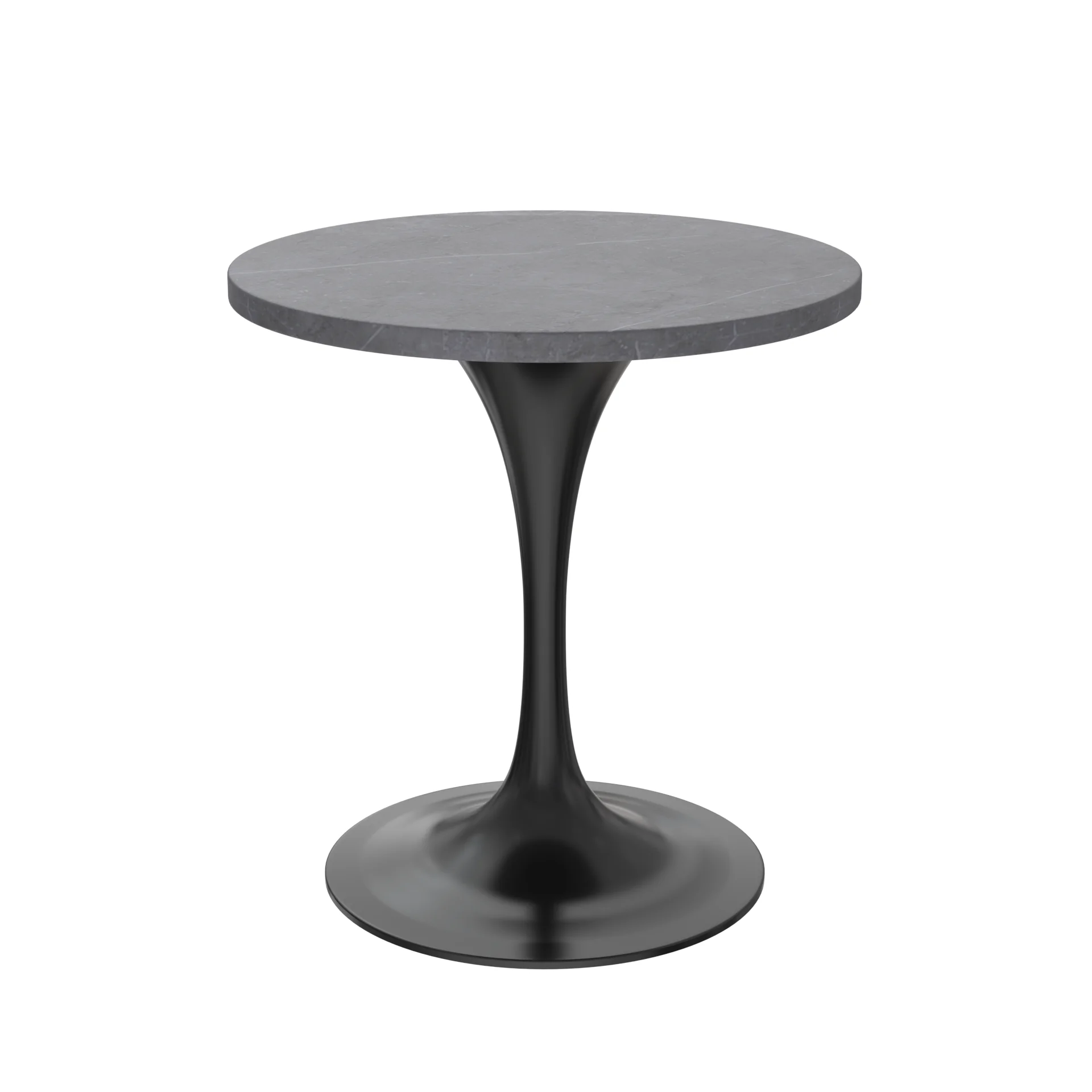 Verve Collection 27 Round Dining Table, Black Base with Sintered Stone Grey Top