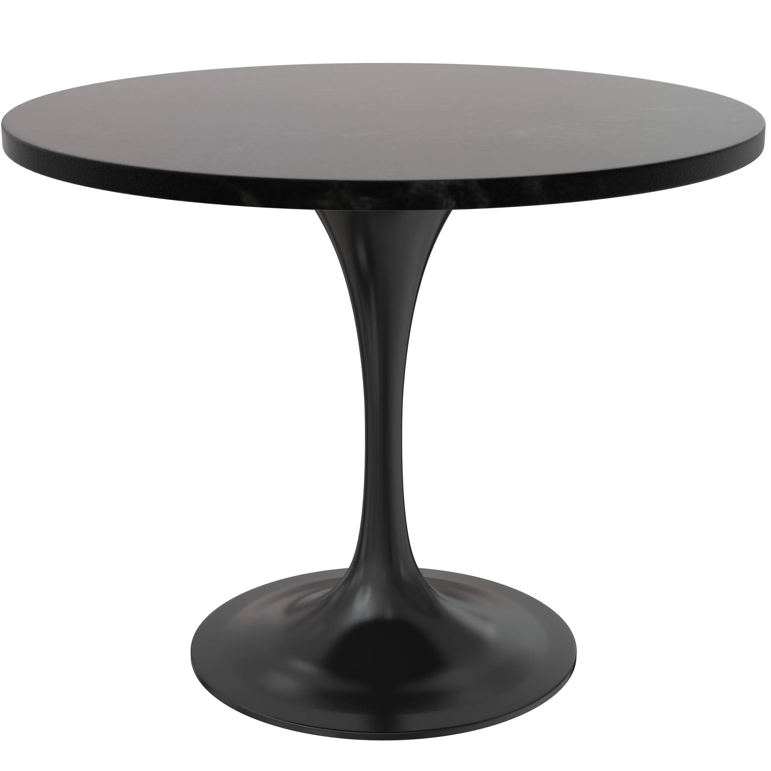 Verve Collection 36 Round Dining Table, Black Base with Black MDF Top