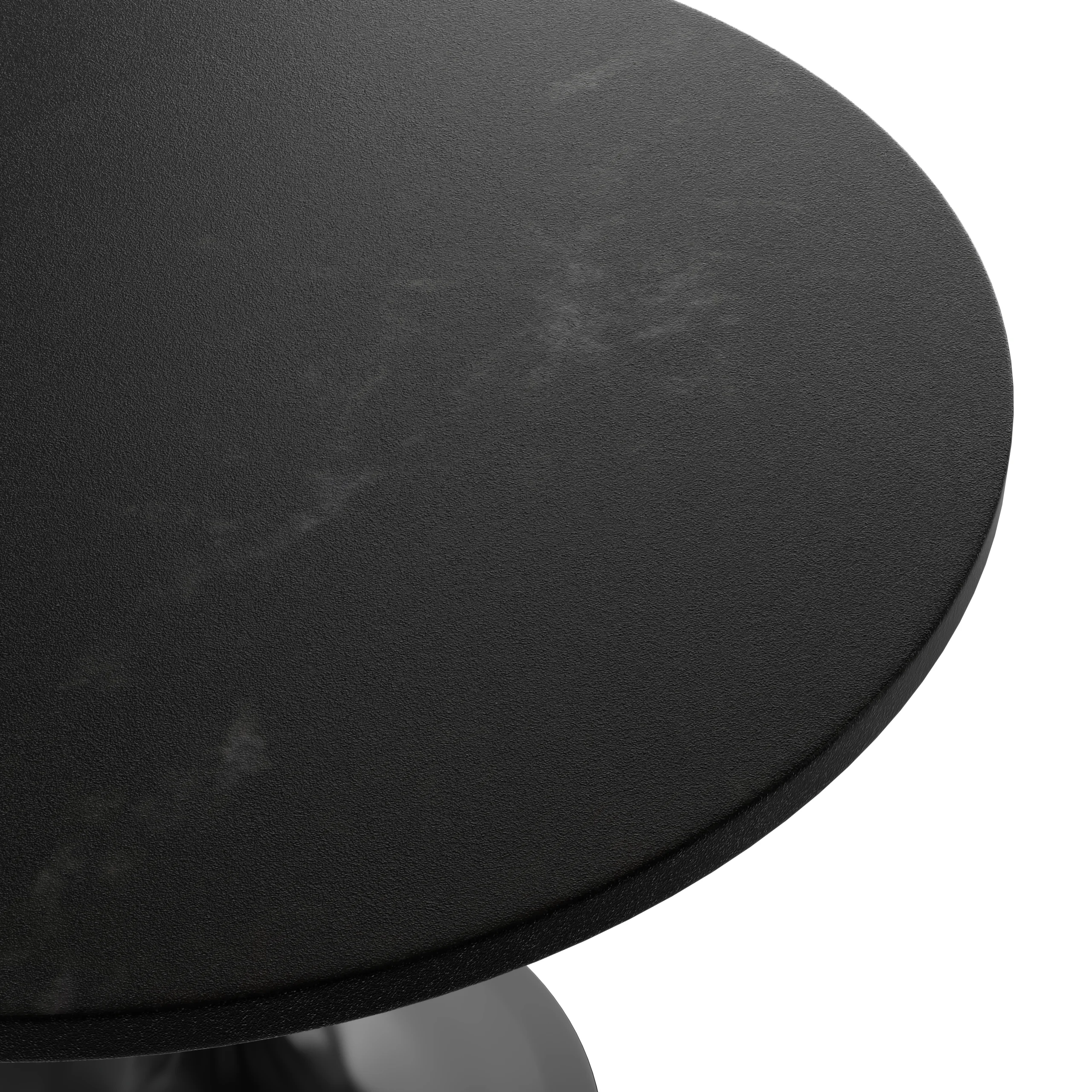 Verve Collection 36 Round Dining Table, Black Base with Black MDF Top