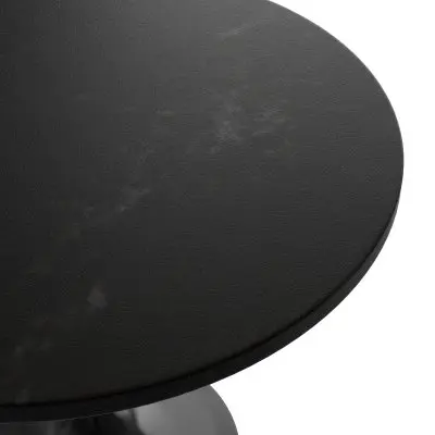 Verve Collection 36 Round Dining Table, Black Base with Black MDF Top
