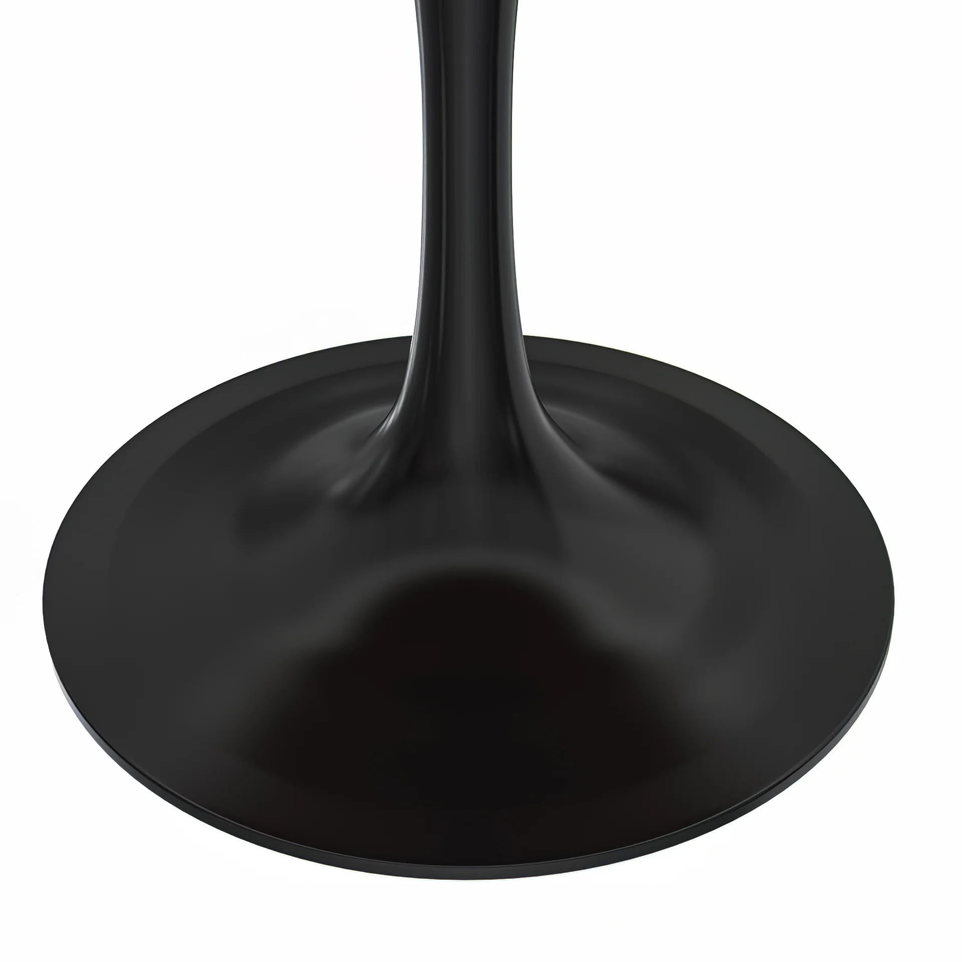 Verve Collection 36 Round Dining Table, Black Base with Cognac Brown MDF Top