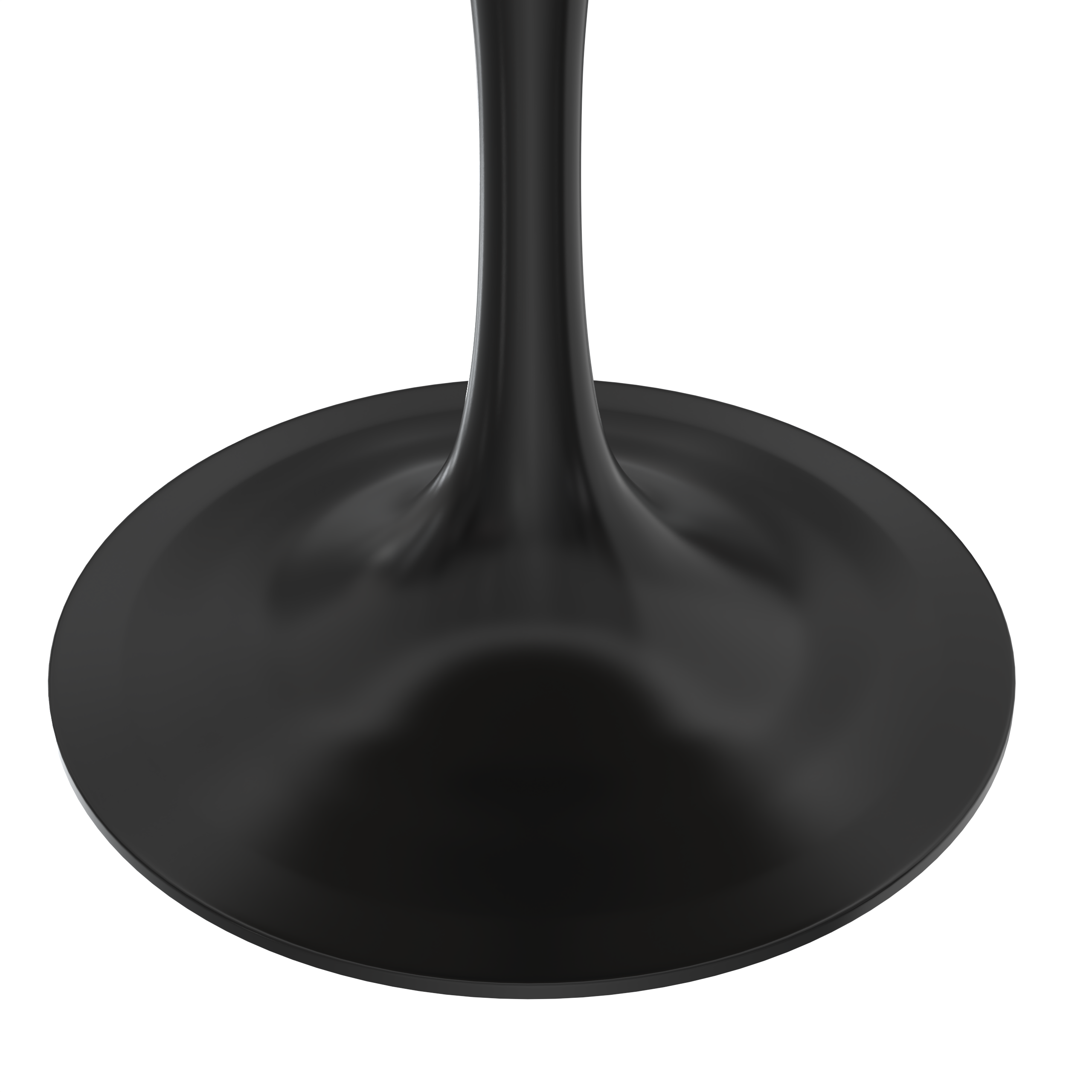 Verve Collection 36 Round Dining Table, Black Base with Dark Maple MDF Top