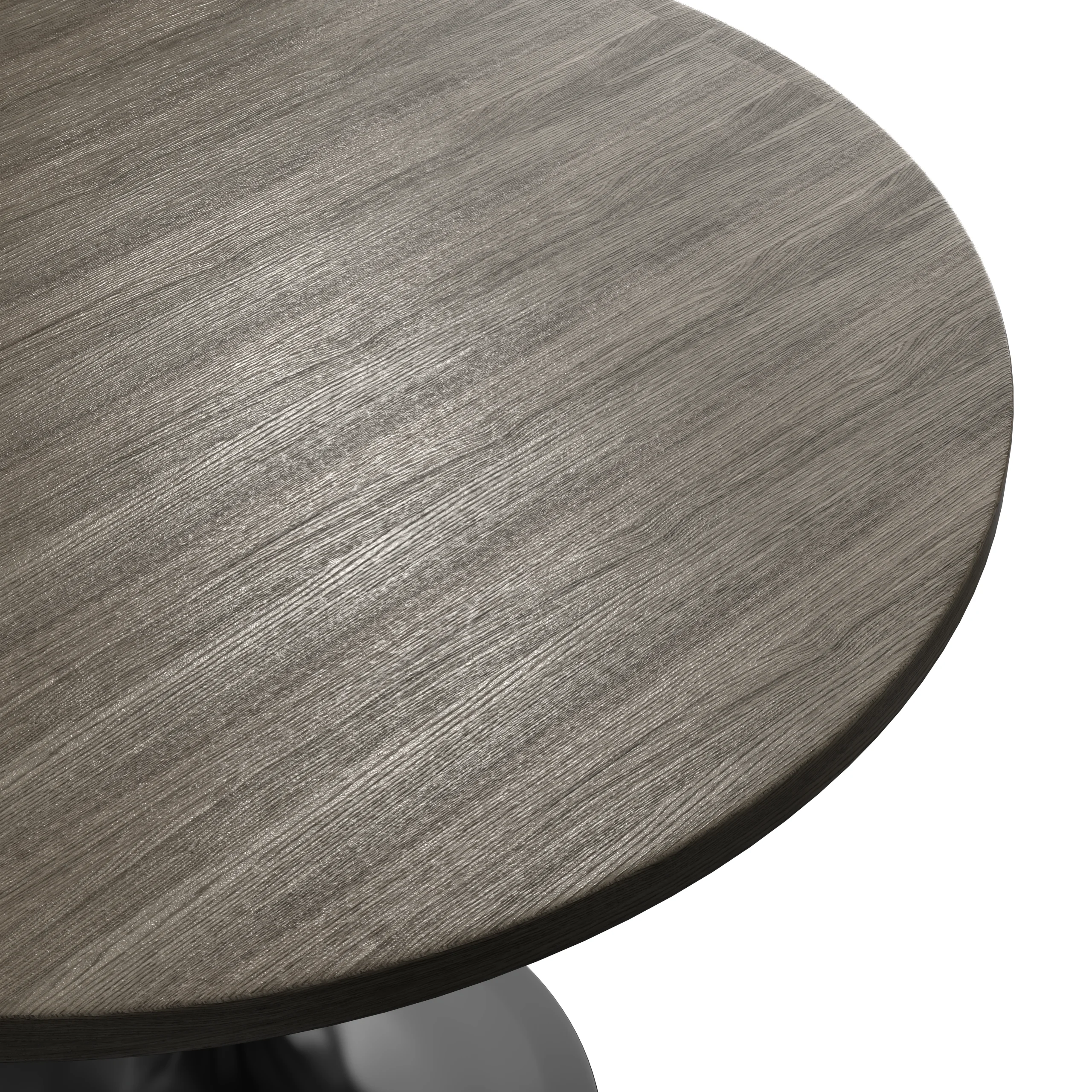 Verve Collection 36 Round Dining Table, Black Base with Dark Maple MDF Top