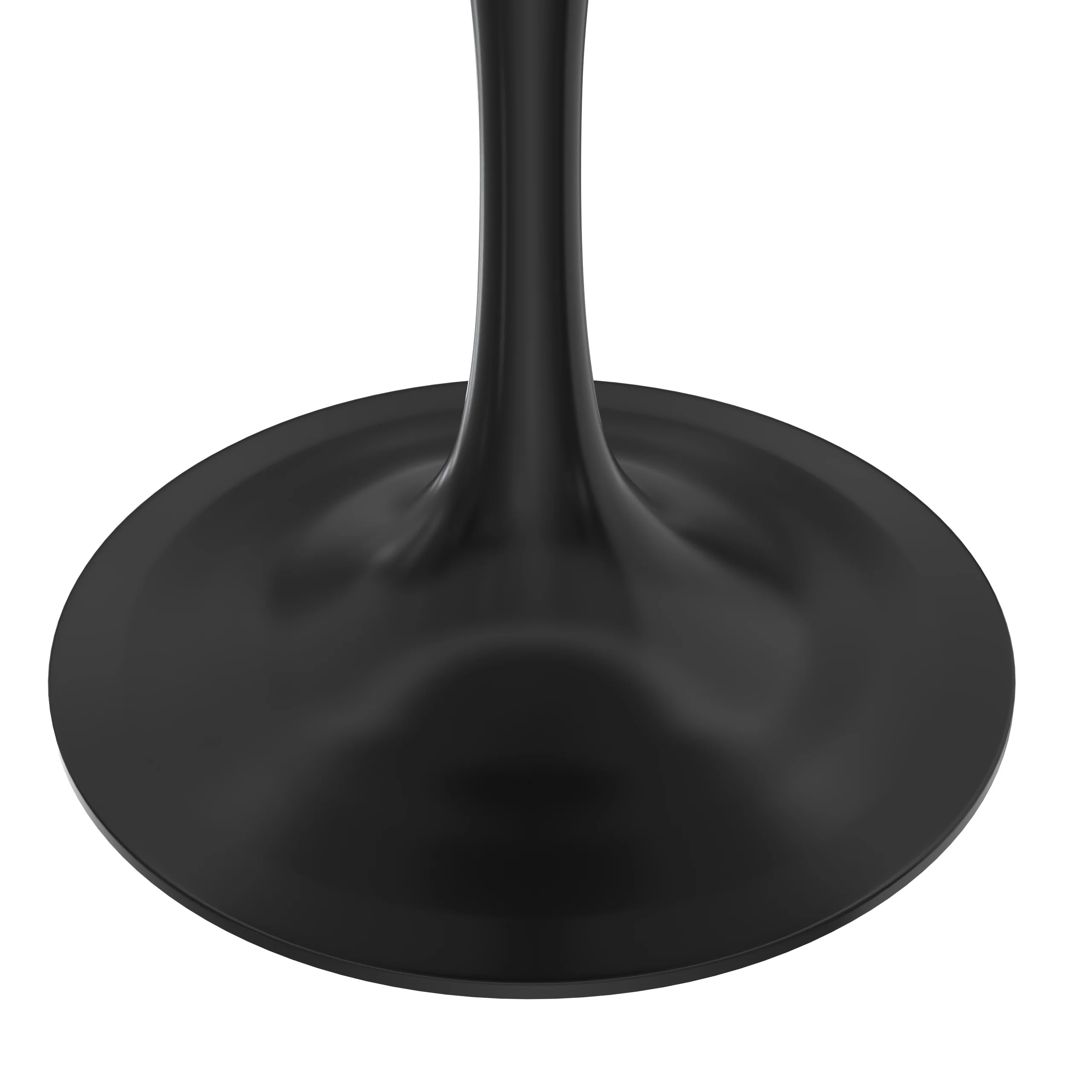 Verve Collection 36 Round Dining Table, Black Base with Light Natural Wood MDF Top