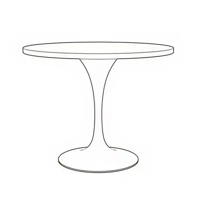 Verve Collection 36" Round Dining Table, Black Base with Laminated White Marbleized Top