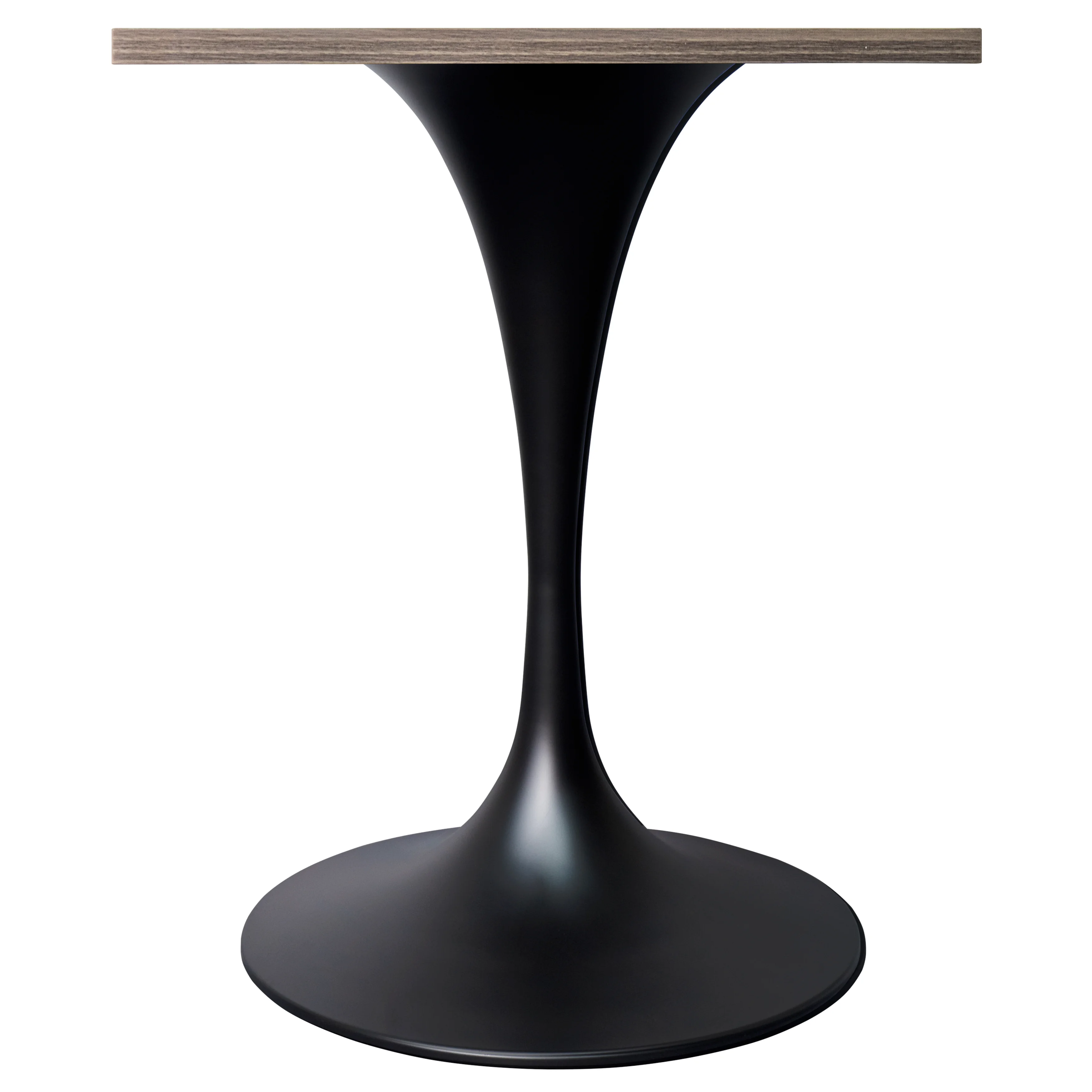 Verve Collection 24 Square Dining Table, Black Base with Dark Maple MDF Top