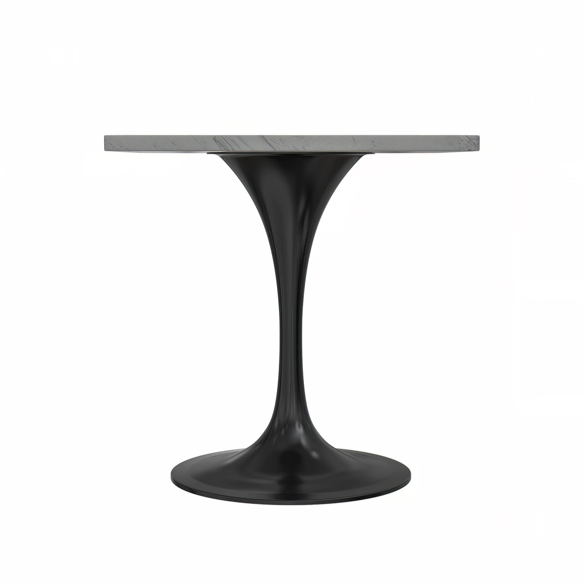 Verve Collection 27 Square Dining Table, Black Base with Laminated White Marbleized Top