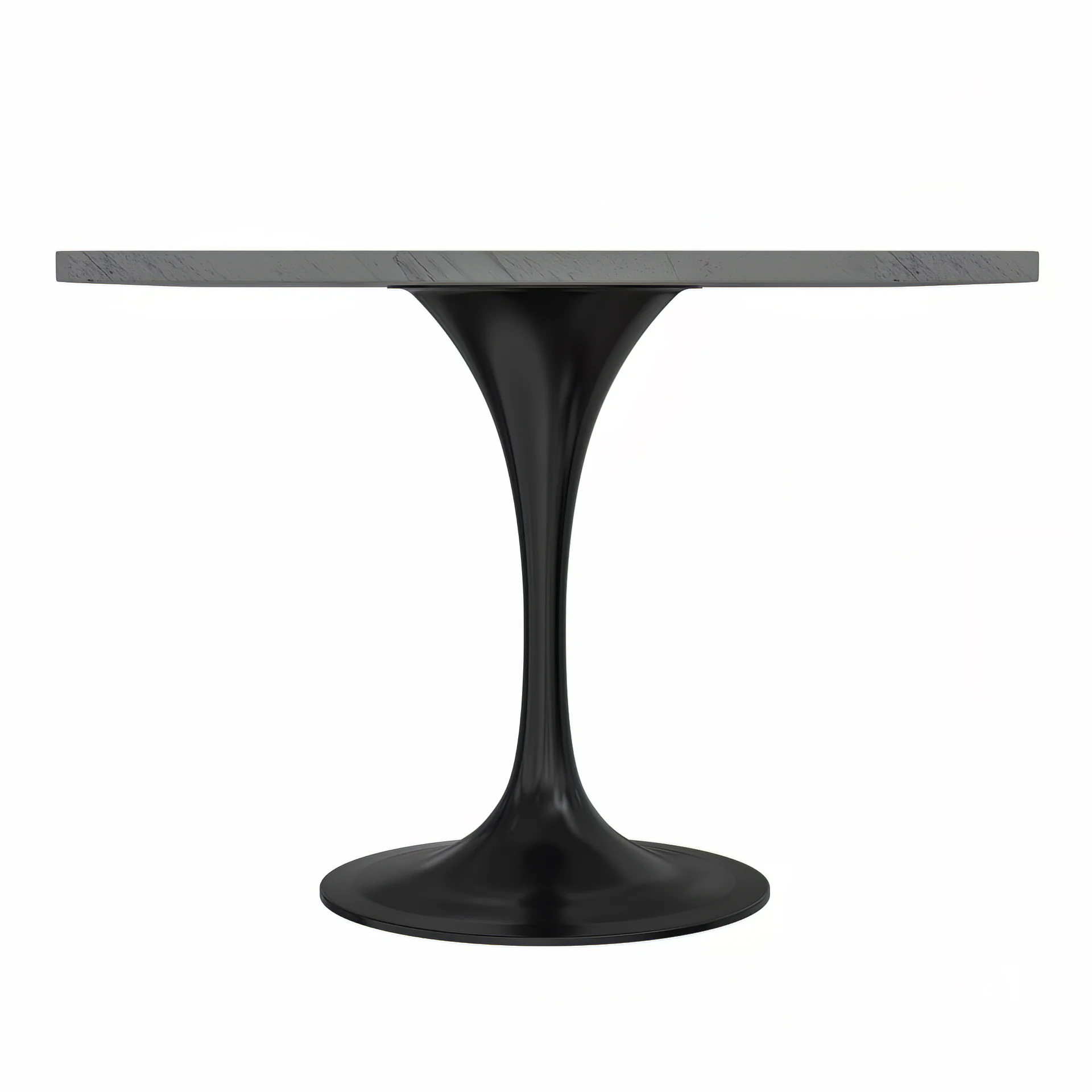 Verve Collection 36 Square Dining Table, Black Base with Laminated White Marbleized Top