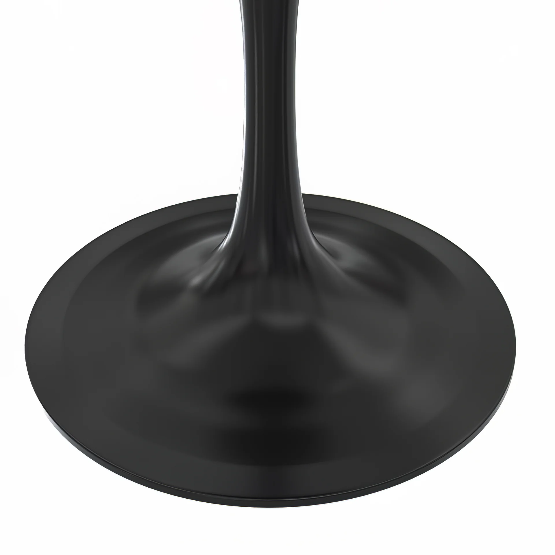 Verve Collection 36 Square Dining Table, Black Base with Laminated White Marbleized Top