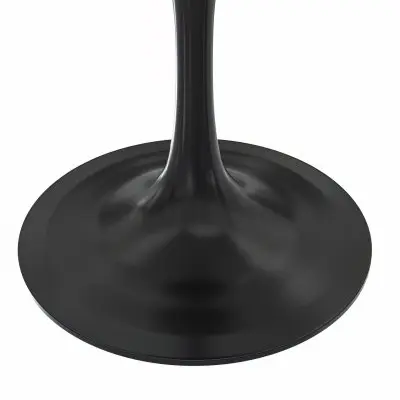 Verve Collection 36 Square Dining Table, Black Base with Laminated White Marbleized Top