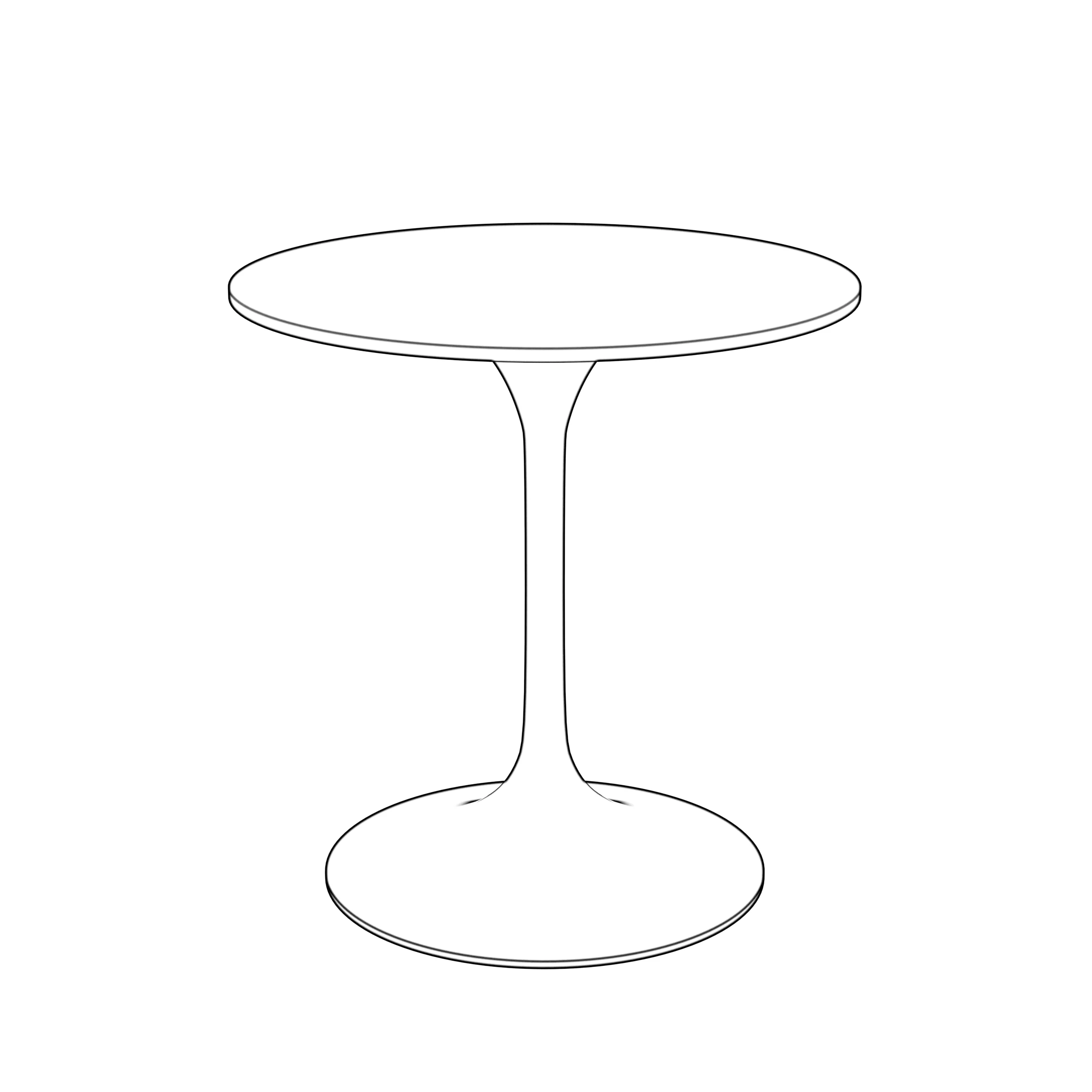 Verve Collection 27 Round Dining Table, Brushed Chrome Base with Sintered Stone Black Top