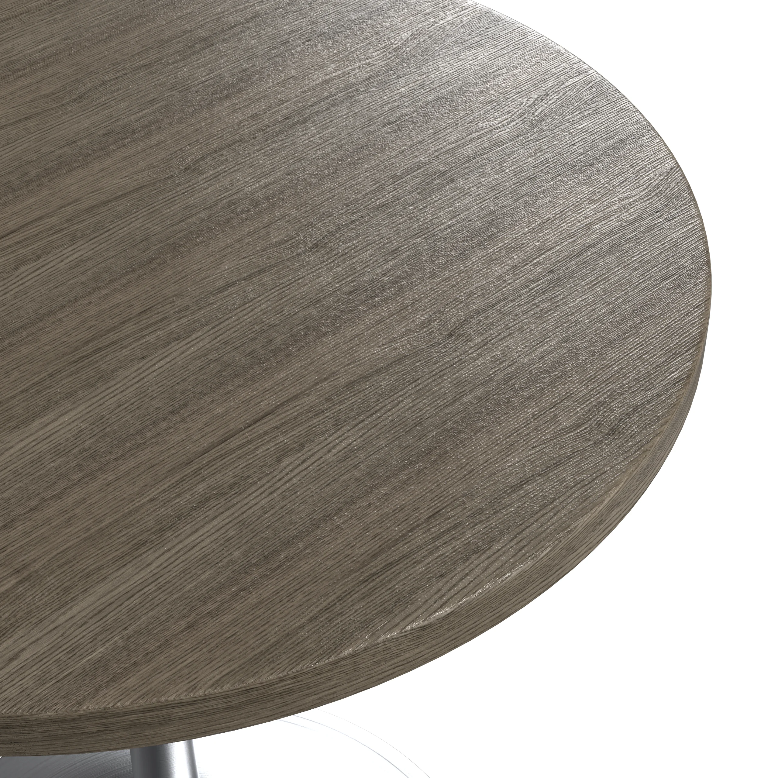 Verve Collection 27" Round Dining Table, Brushed Chrome Base with Dark Maple MDF Top