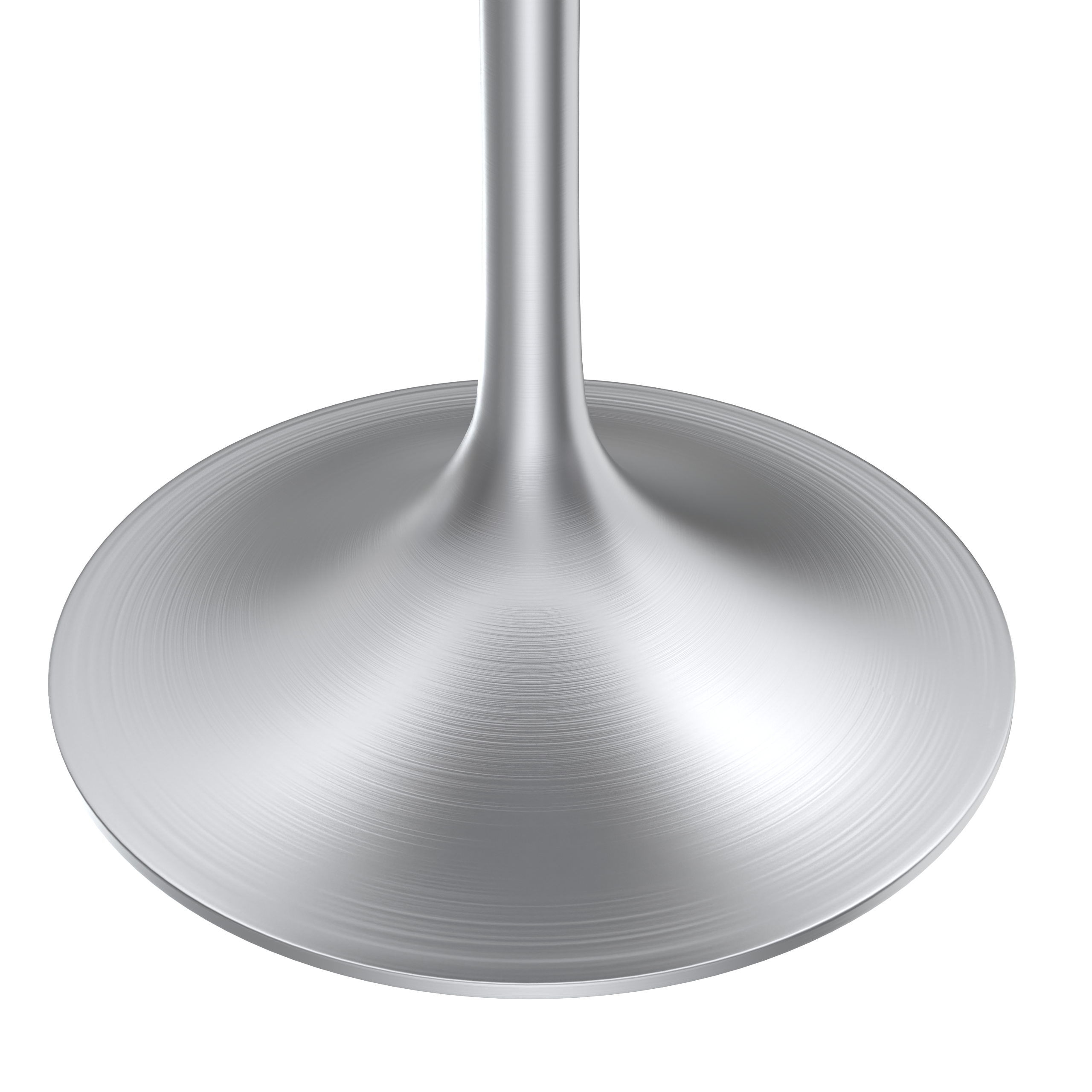 Verve Collection 27" Round Dining Table, Brushed Chrome Base with Dark Maple MDF Top