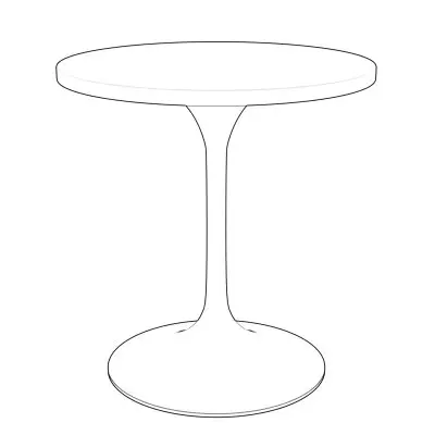 Verve Collection 27" Round Dining Table, Brushed Chrome Base with Dark Maple MDF Top