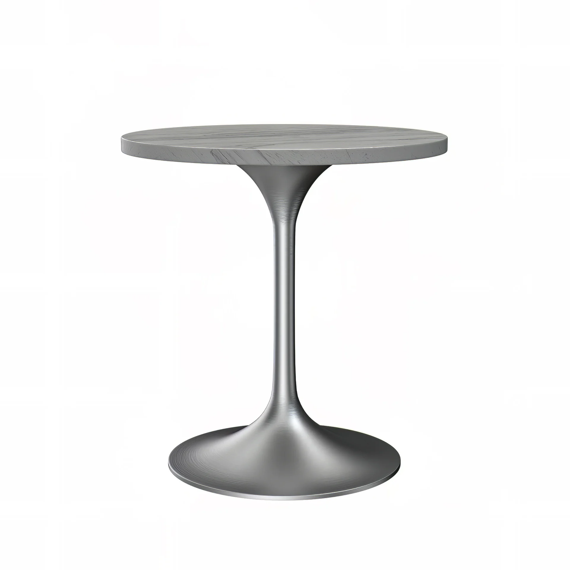 Verve Collection 27 Round Dining Table, Brushed Gold Base with Laminated White Marbleized Top