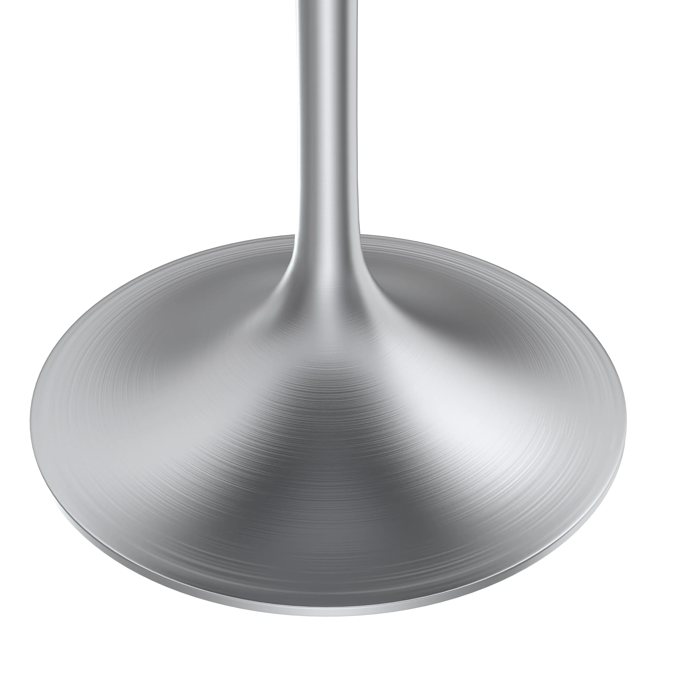 Verve Collection 36" Round Dining Table, Brushed Chrome Base with Black MDF Top