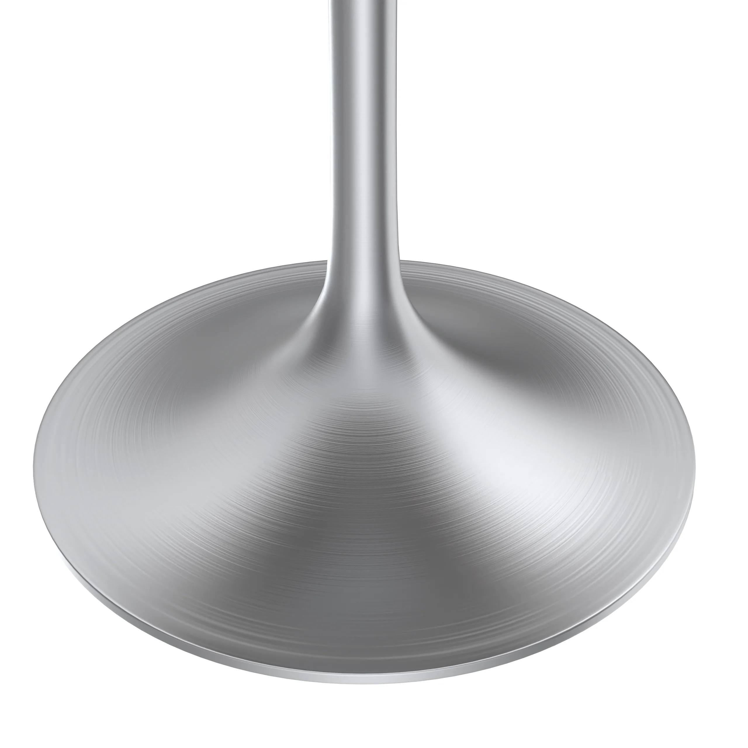 Verve Collection 36" Round Dining Table, Brushed Chrome Base with Dark Maple MDF Top