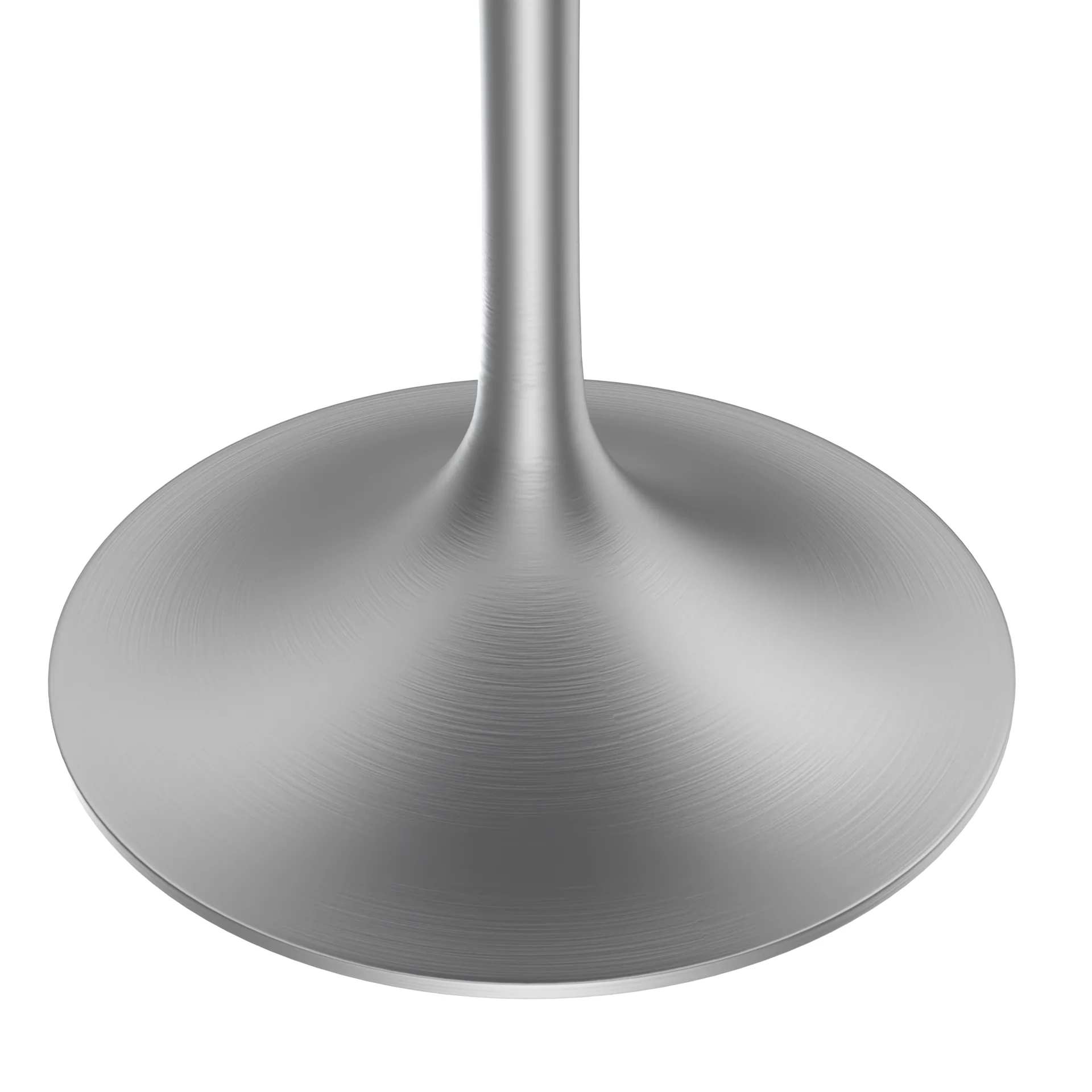 Verve Collection 36" Round Dining Table, Brushed Chrome Base with Sintered Stone Grey Top