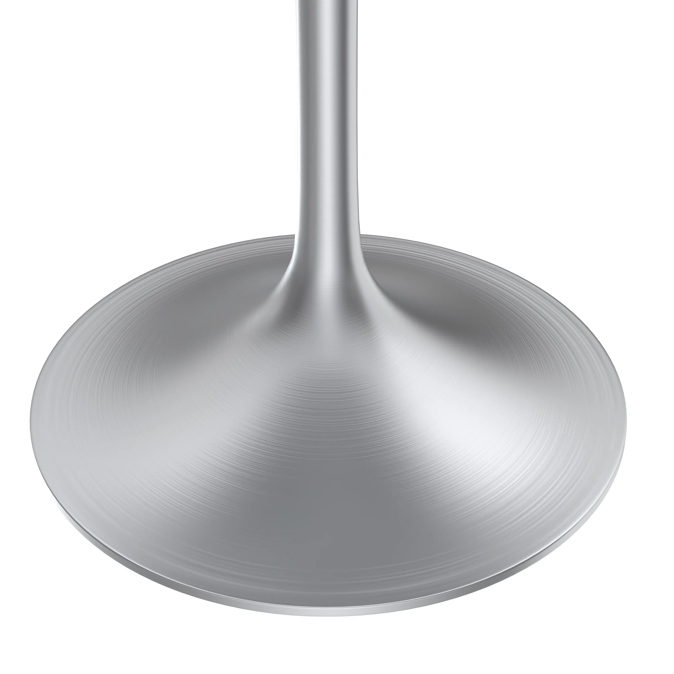 Verve Collection 36" Round Dining Table, Brushed Chrome Base with Light Natural Wood MDF Top