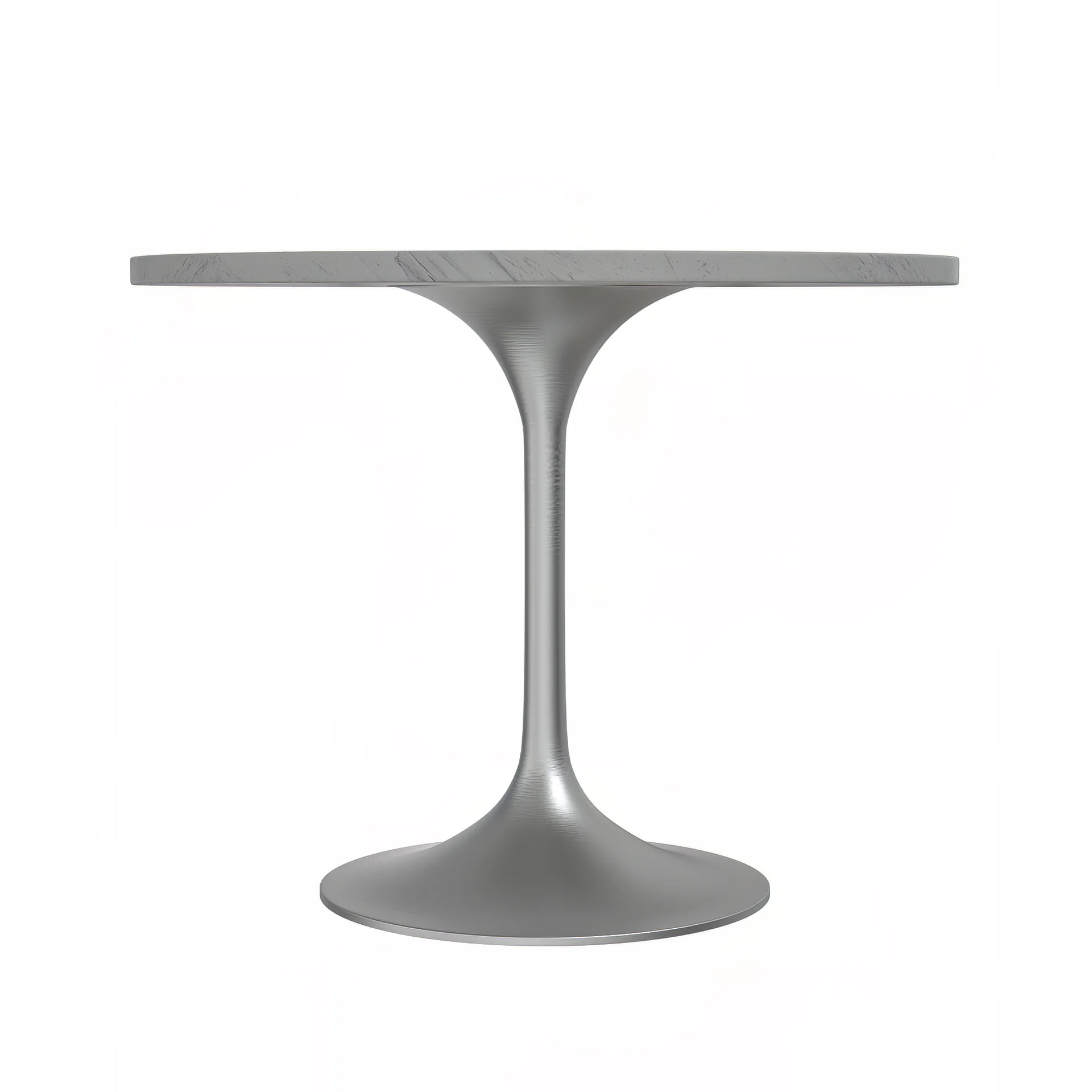 Verve Collection 36 Round Dining Table, Brushed Gold Base with Laminated White Marbleized Top