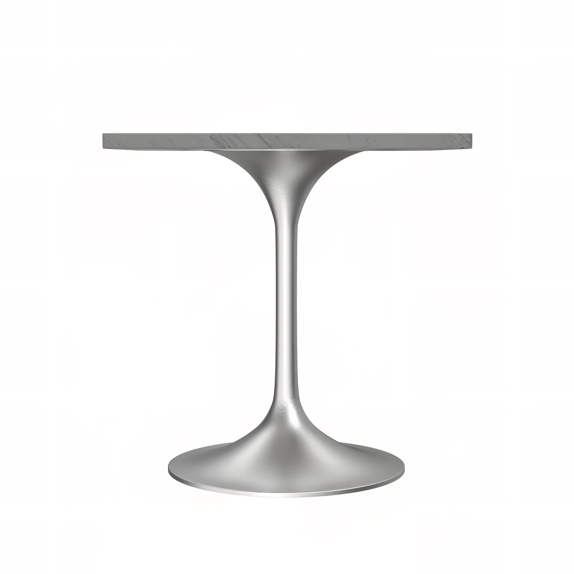 Verve Collection 27 Square Dining Table, Brushed Base with Laminated White Marbleized Top