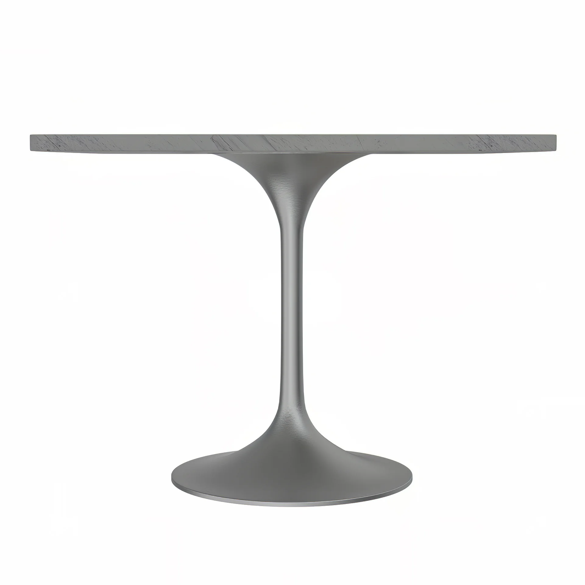 Verve Collection 36 Square Dining Table, Brushed Base with Laminated White Marbleized Top