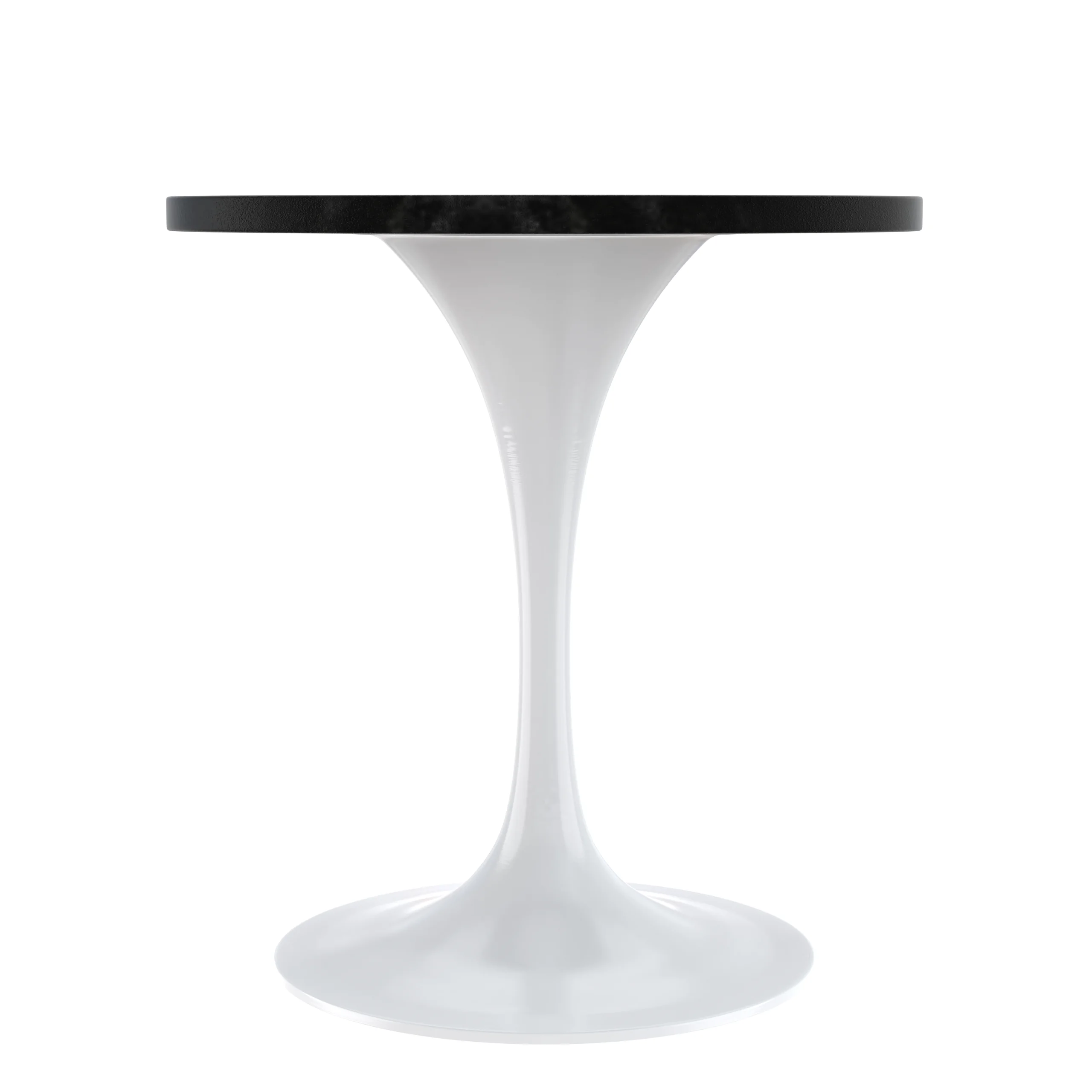 Verve Collection 27 Round Dining Table, White Base with Black MDF Top