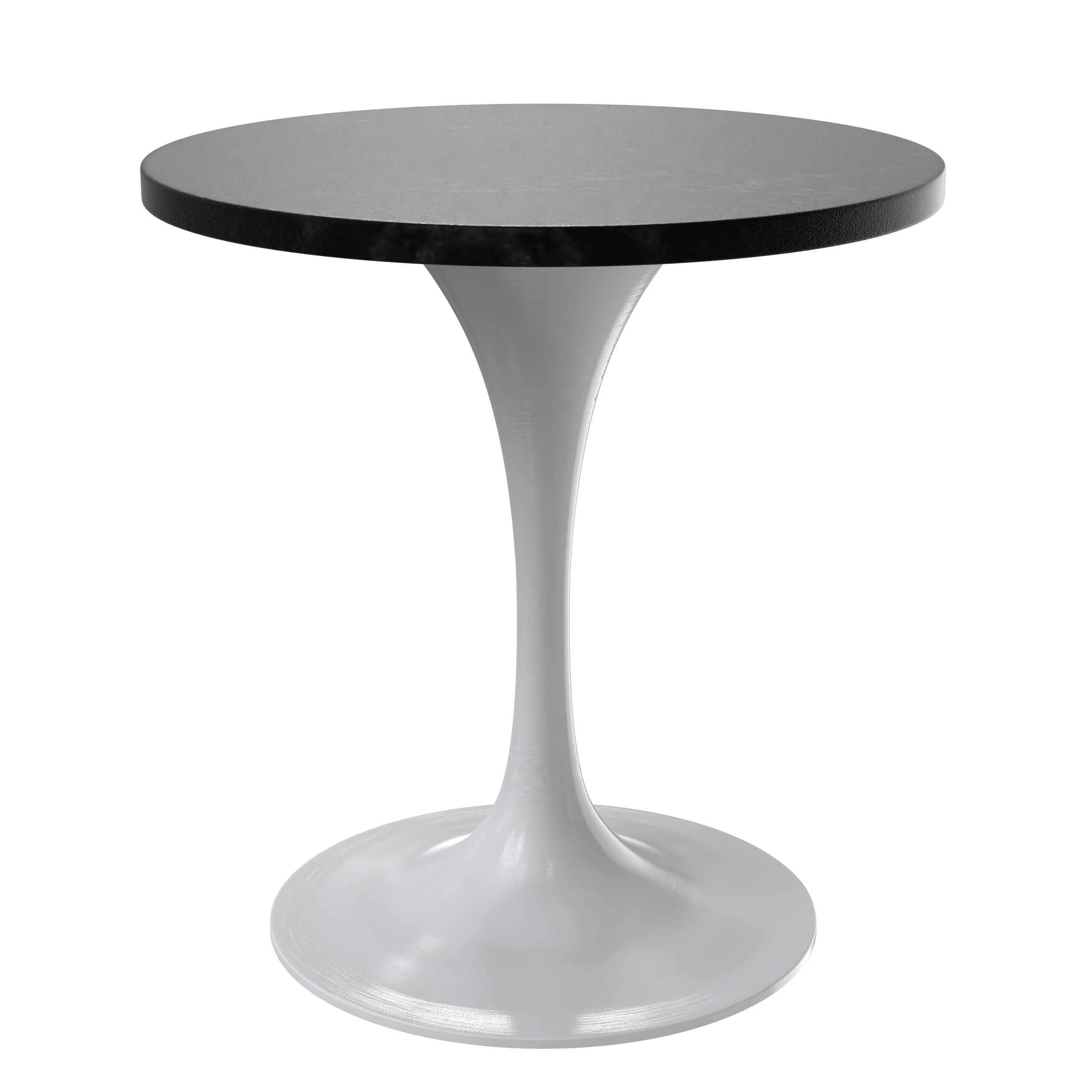 Verve Collection 27 Round Dining Table, White Base with Black MDF Top