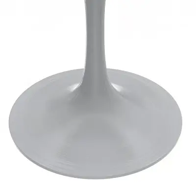 Verve Collection 27 Round Dining Table, White Base with Cognac Brown MDF Top