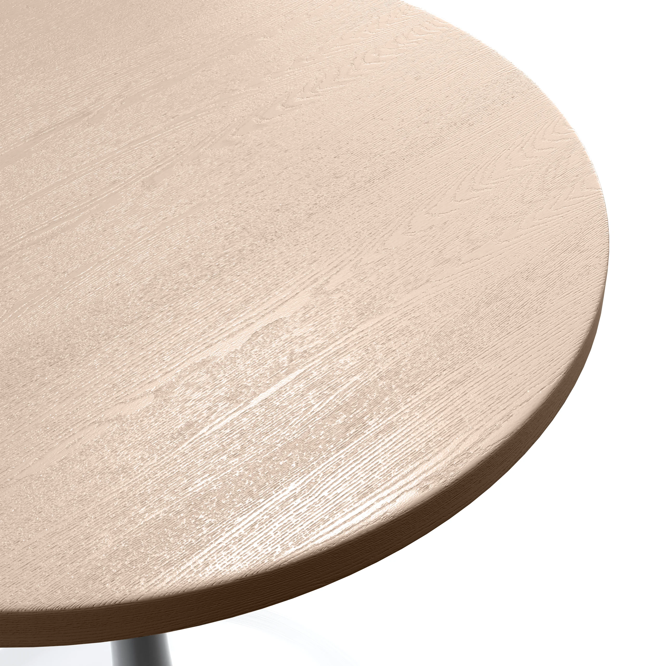 Verve Collection 27 Round Dining Table, White Base with Light Natural Wood MDF Top