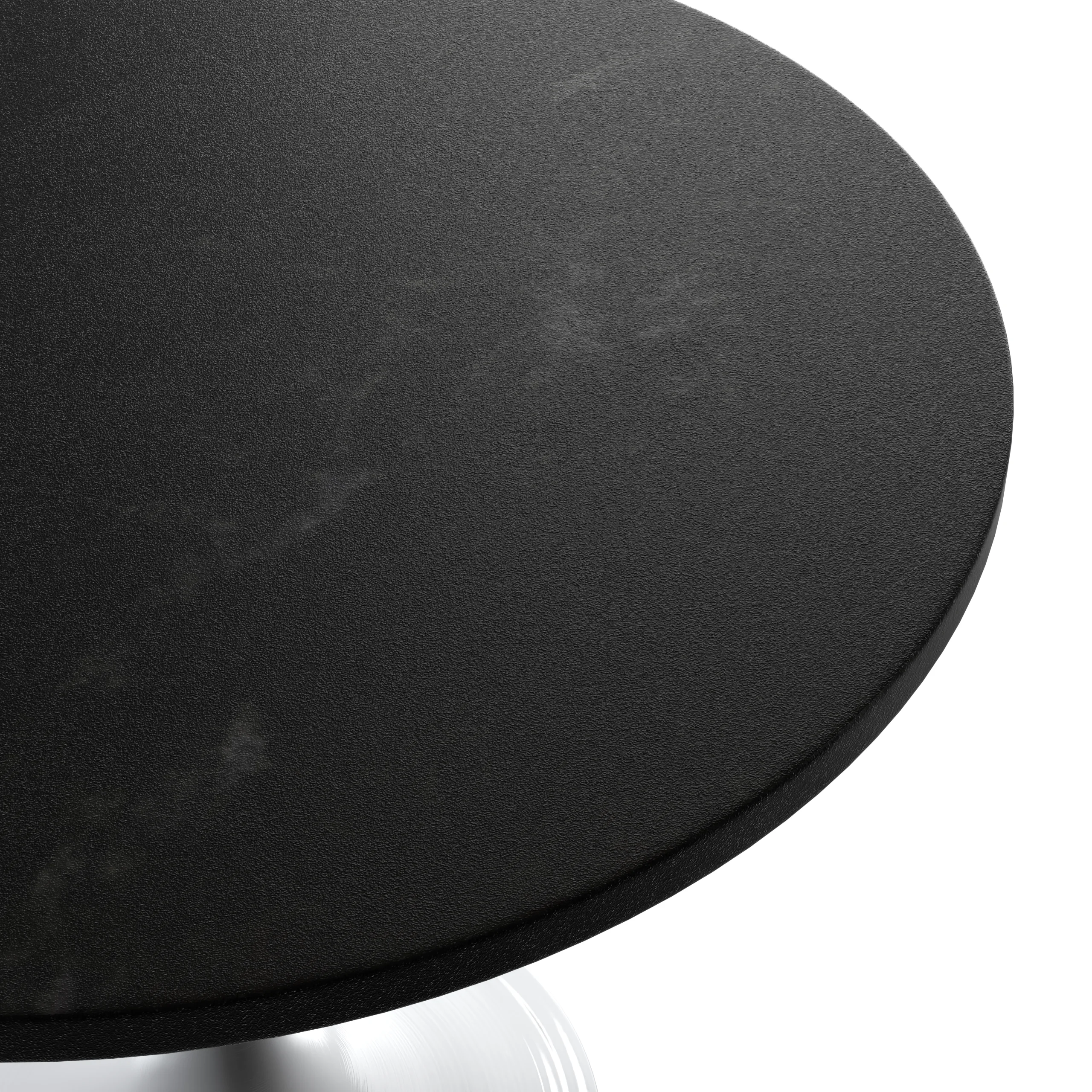 Verve Collection 36 Round Dining Table, White Base with Black MDF Top