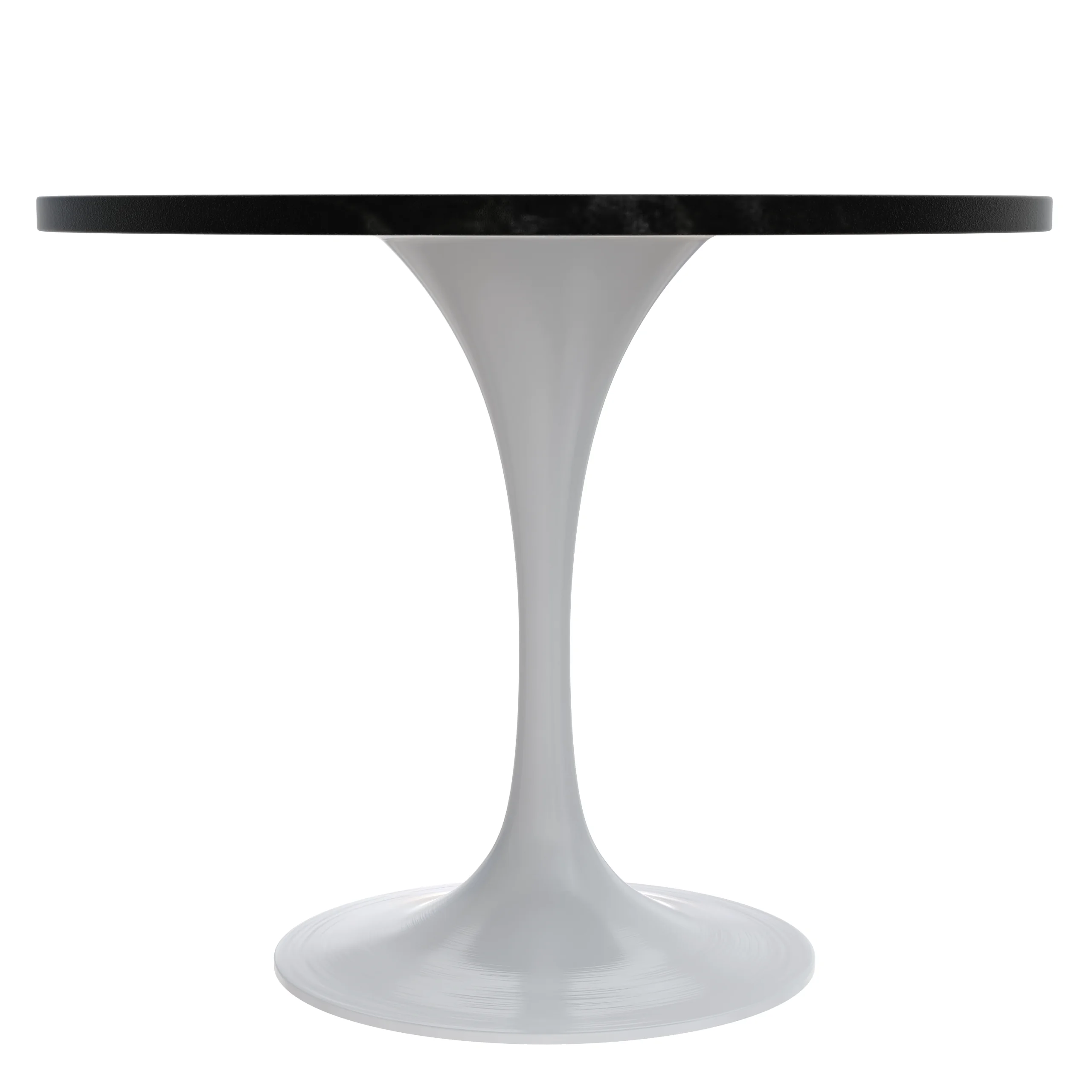 Verve Collection 36 Round Dining Table, White Base with Black MDF Top