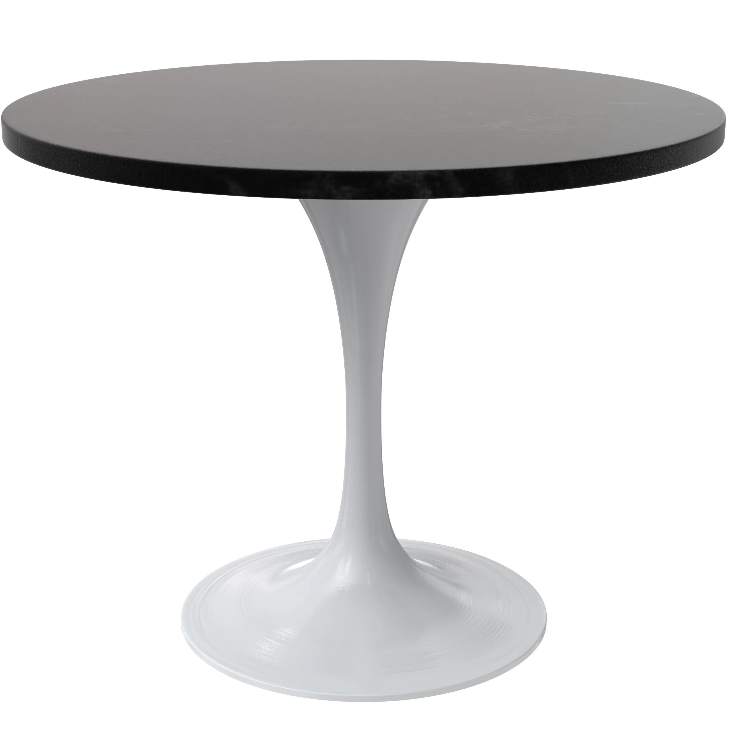 Verve Collection 36 Round Dining Table, White Base with Black MDF Top