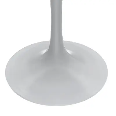 Verve Collection 36 Round Dining Table, White Base with Sintered Stone Grey Top