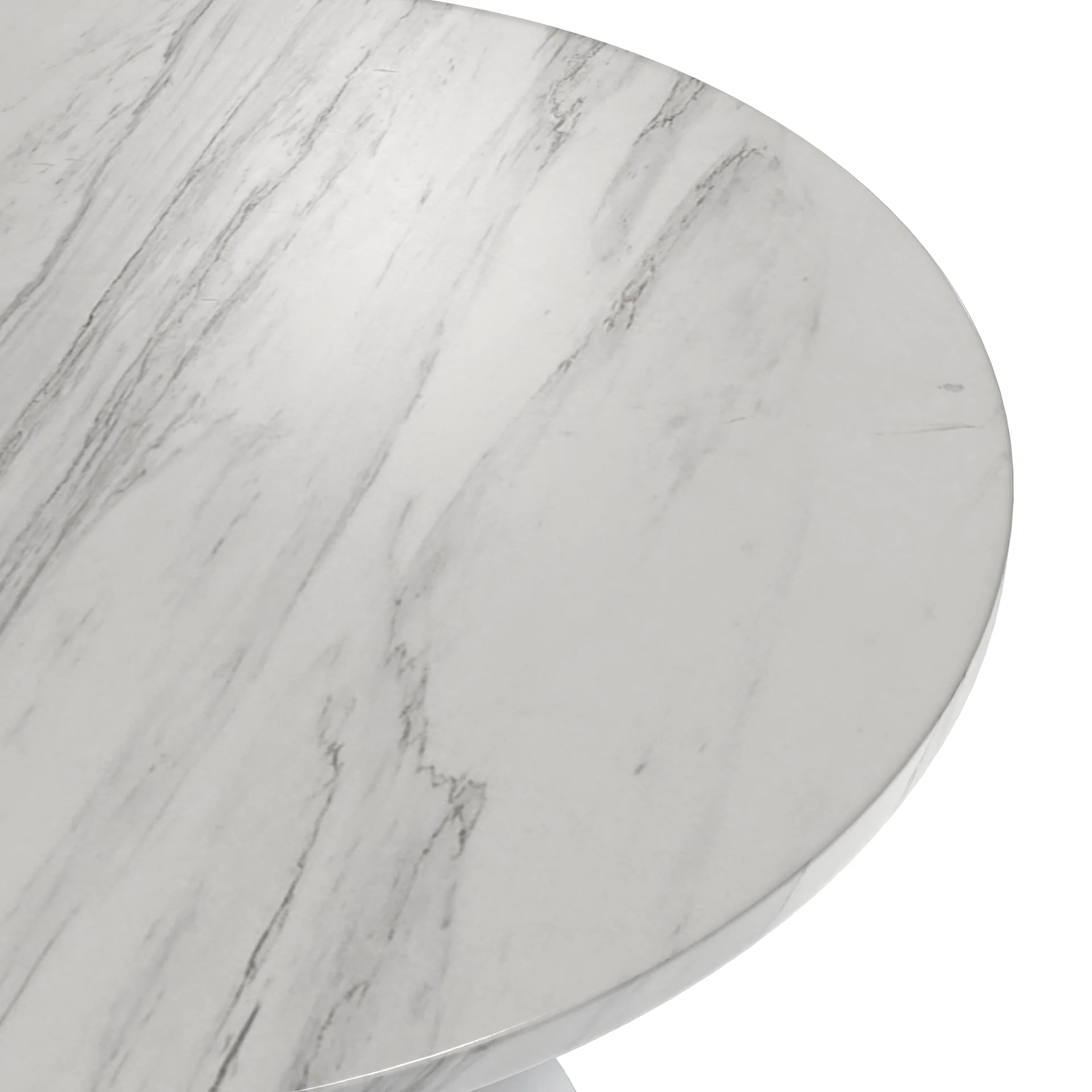 Verve Collection 36 Round Dining Table, White Base with Sintered Stone White Top