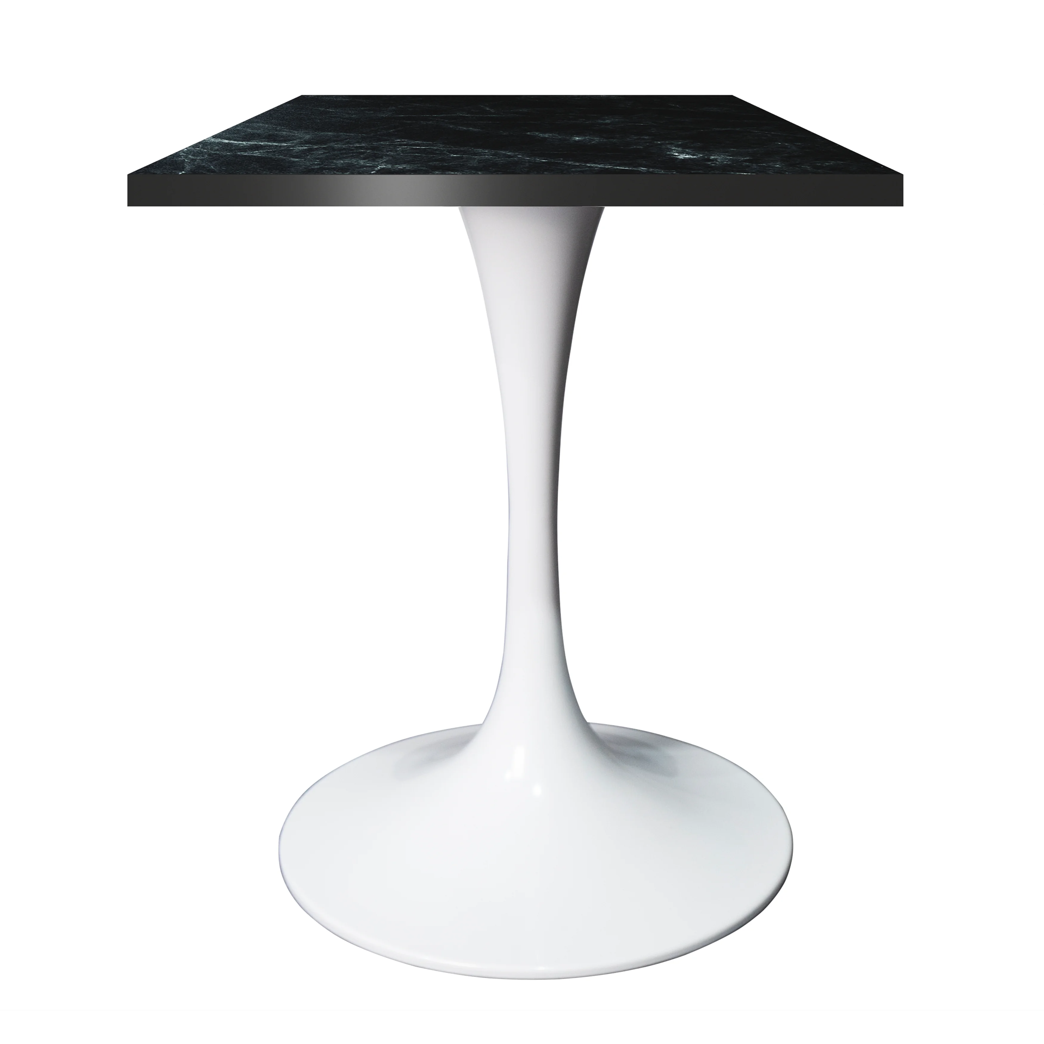 Verve Collection 24 Square Dining Table, White Base with Black MDF Top