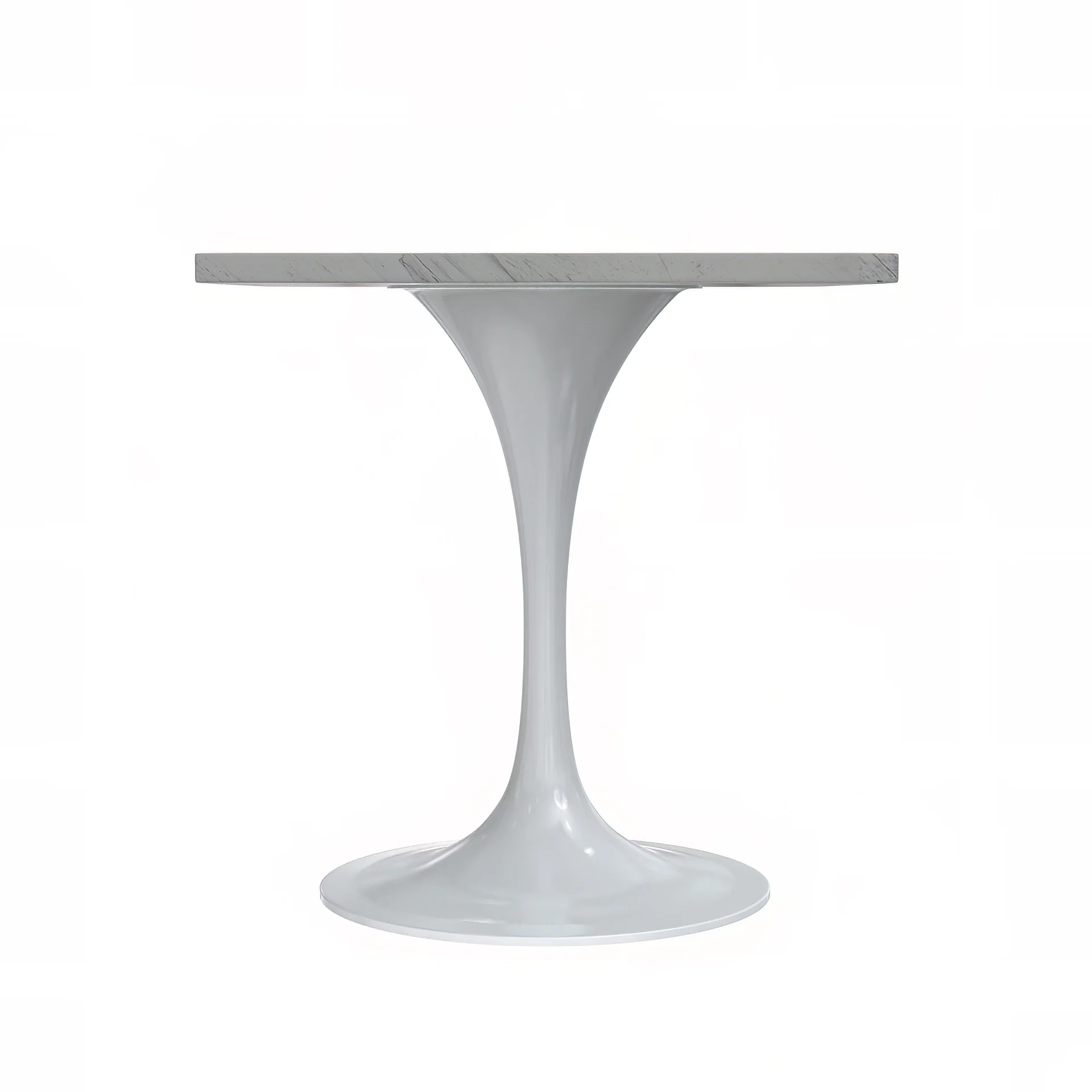 Verve Collection 27 Square Dining Table, White Base with Laminated White Marbleized Top
