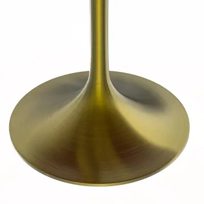 Verve Collection 48" Round Dining Table, Brushed Gold Base with Cognac Brown MDF Top