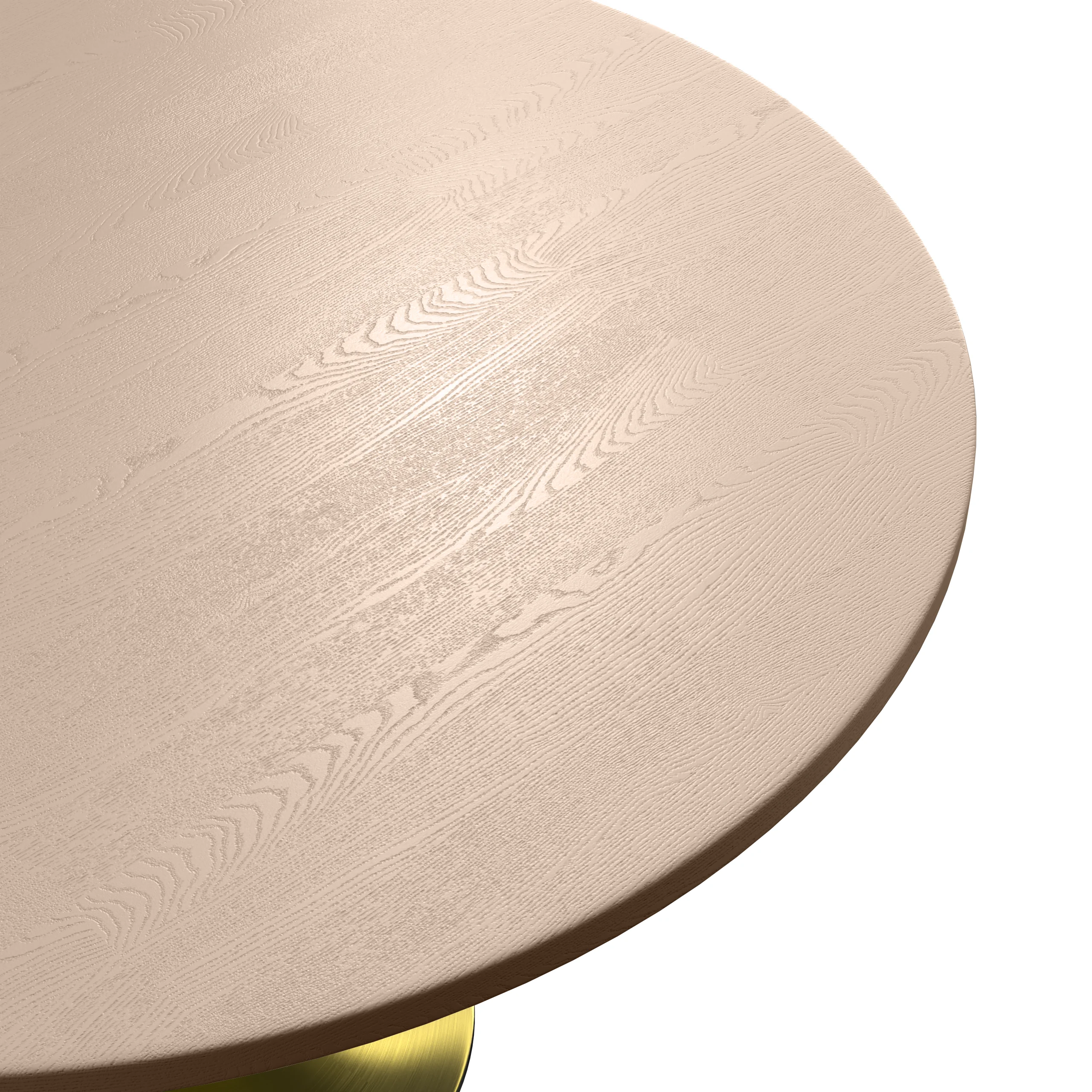 Verve Collection 48" Round Dining Table, Brushed Gold Base with Light Natural Wood MDF Top