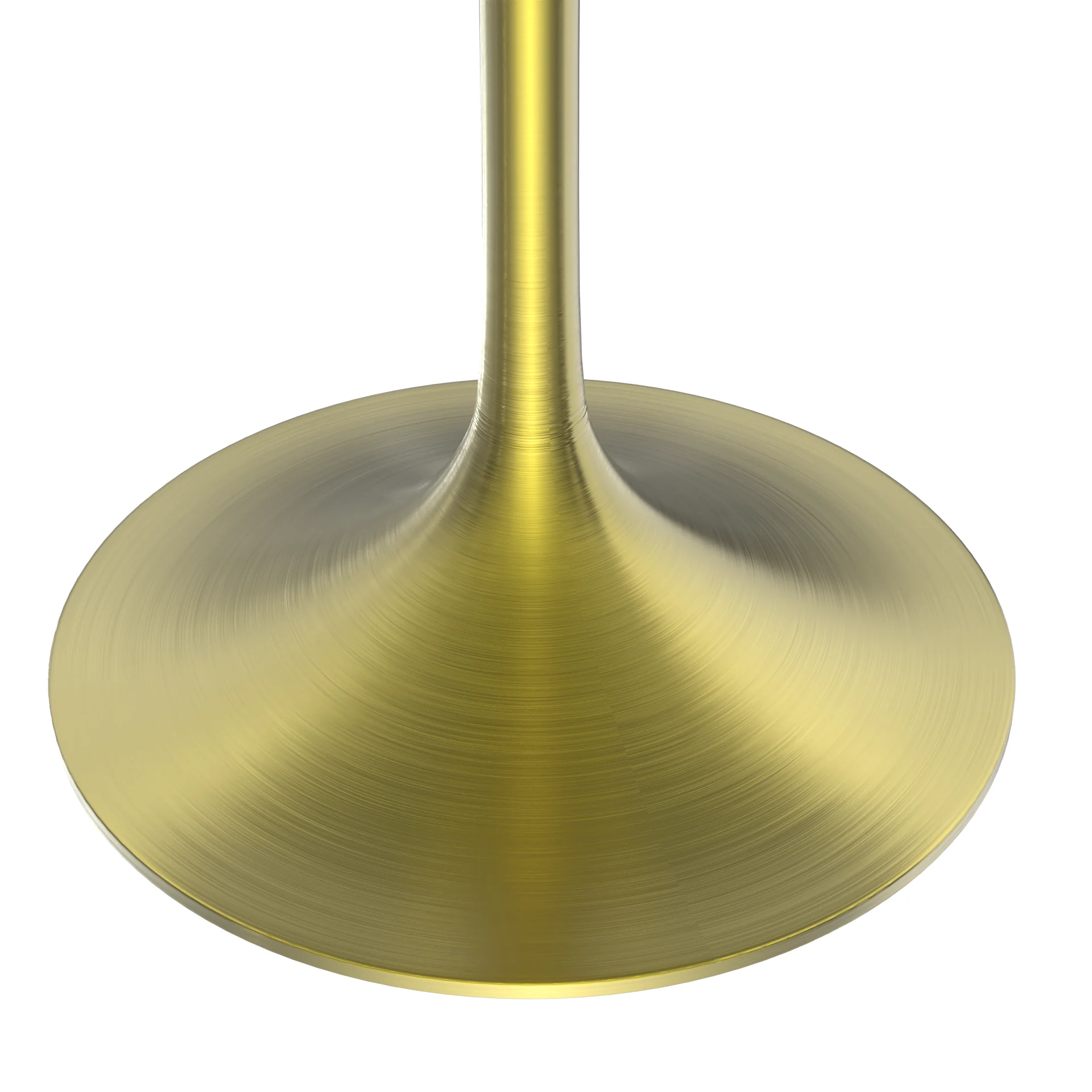 Verve Collection 48 Round Dining Table, Brushed Gold Base with Sintered Stone White Top