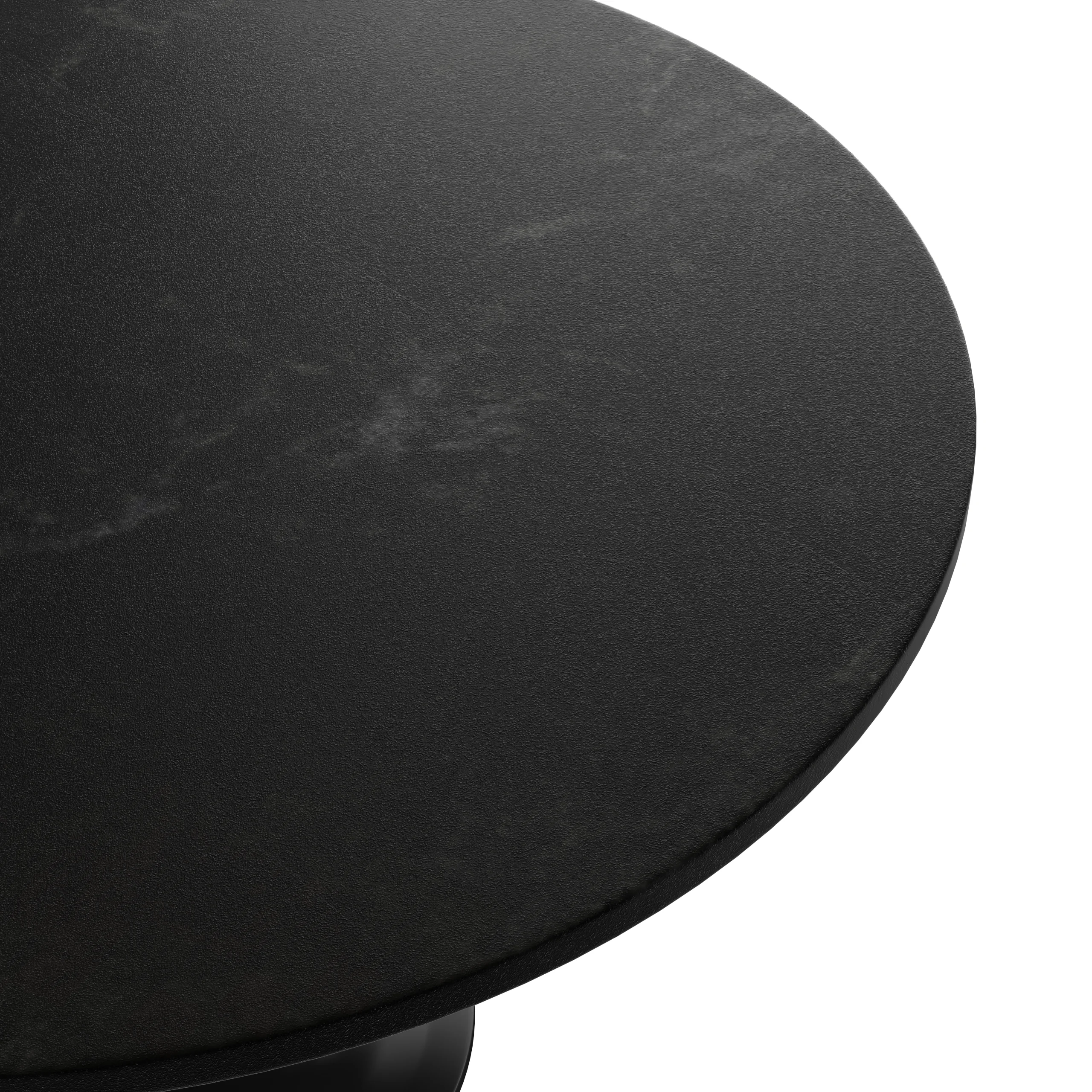 Verve Collection 48 Round Dining Table, Black Base with Black MDF Top