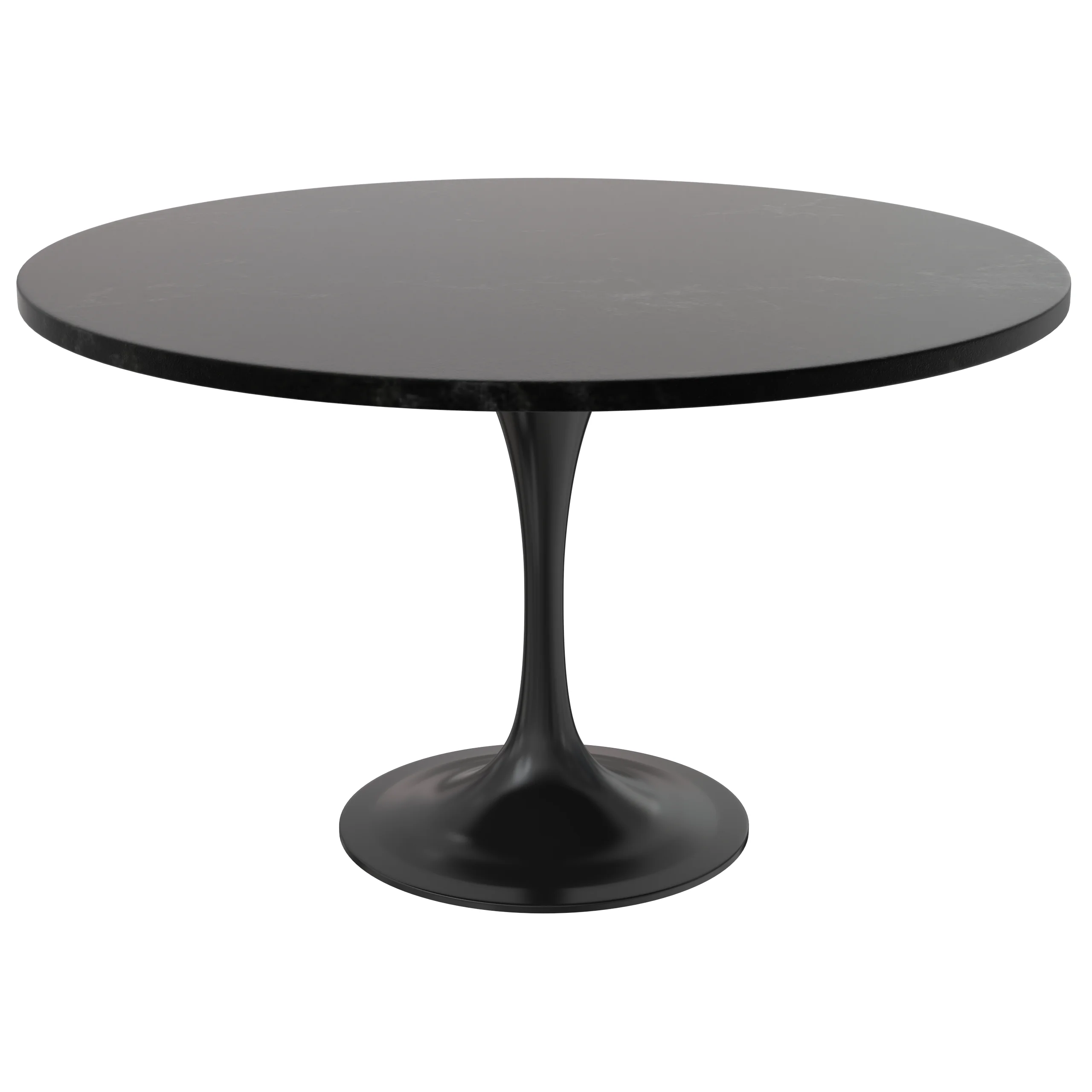 Verve Collection 48 Round Dining Table, Black Base with Black MDF Top