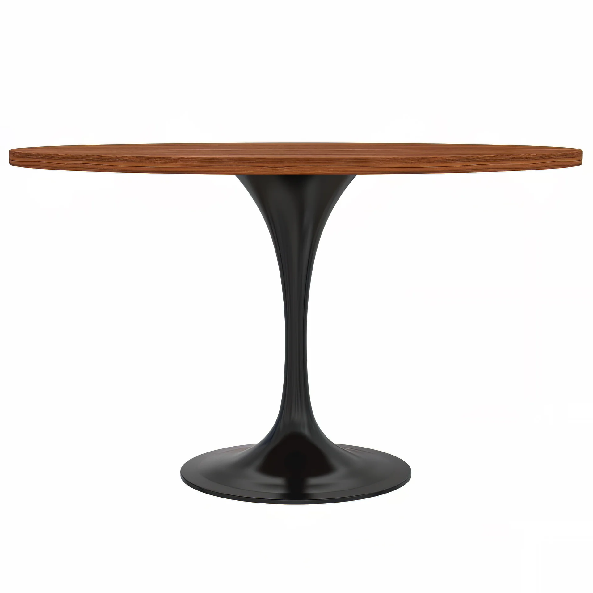 Verve Collection 48 Round Dining Table, Black Base with Cognac Brown MDF Top