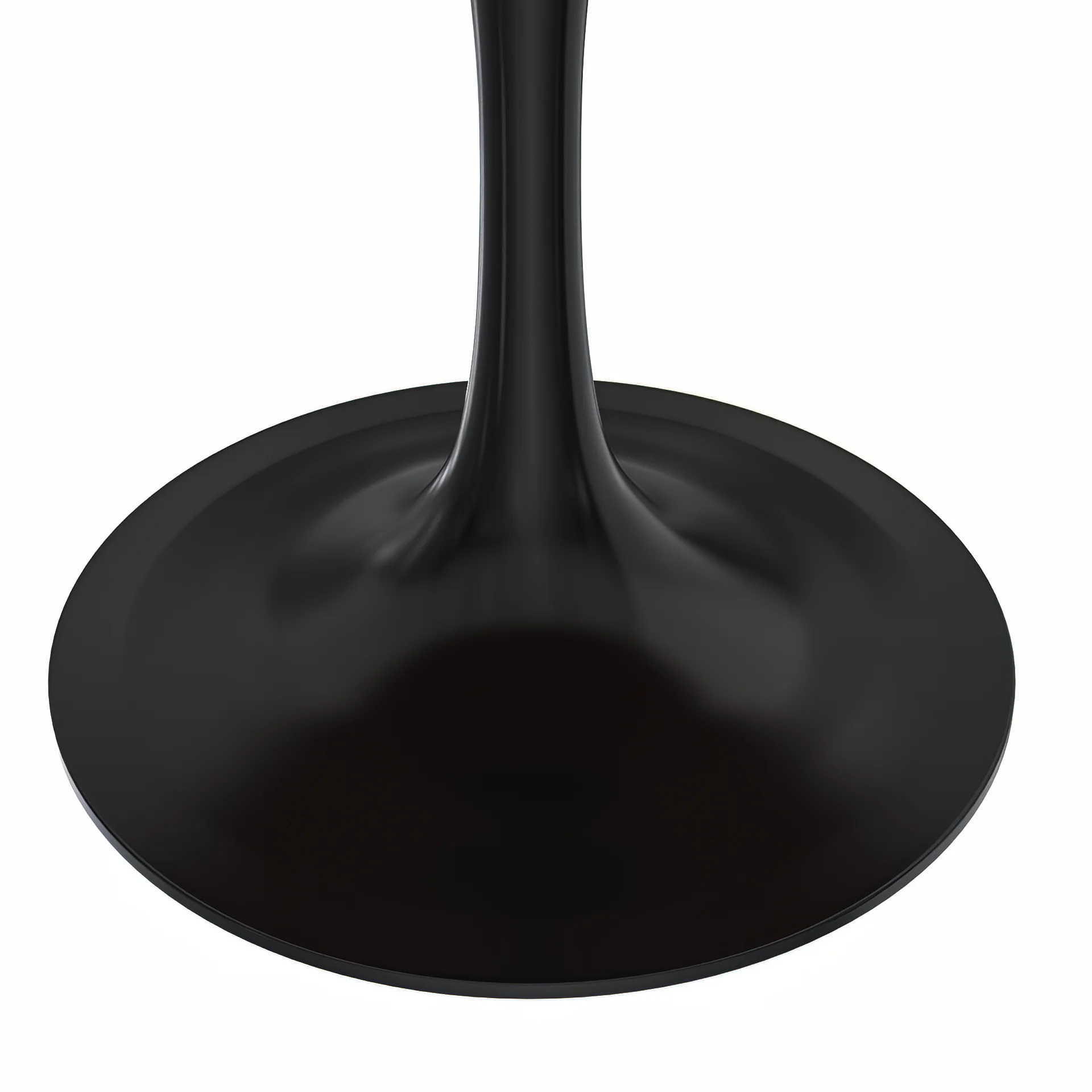 Verve Collection 48 Round Dining Table, Black Base with Cognac Brown MDF Top