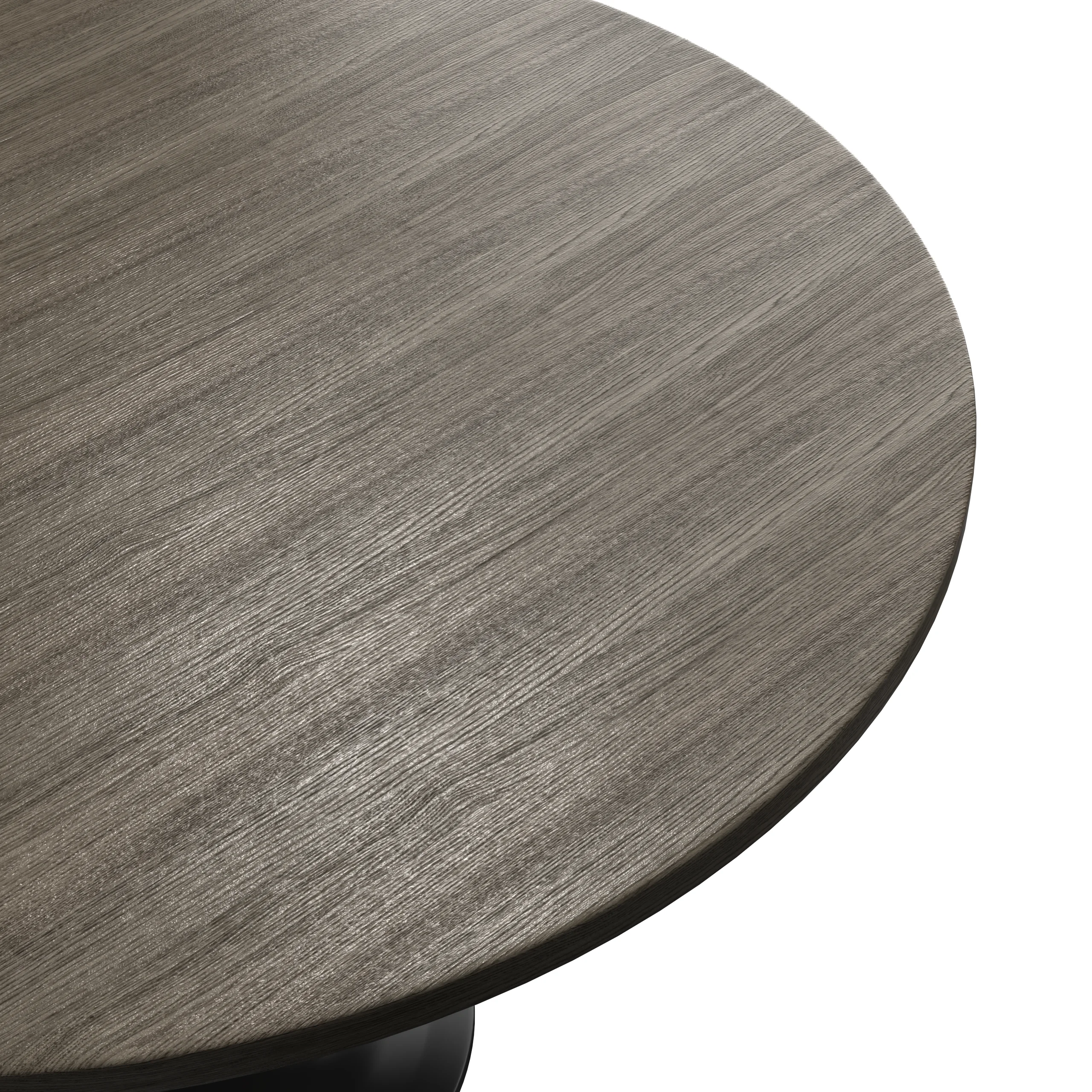 Verve Collection 48 Round Dining Table, Black Base with Dark Maple MDF Top