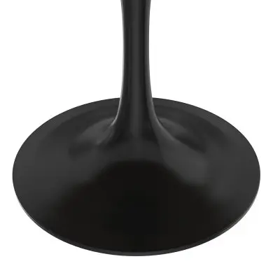 Verve Collection 48 Round Dining Table, Black Base with Dark Maple MDF Top