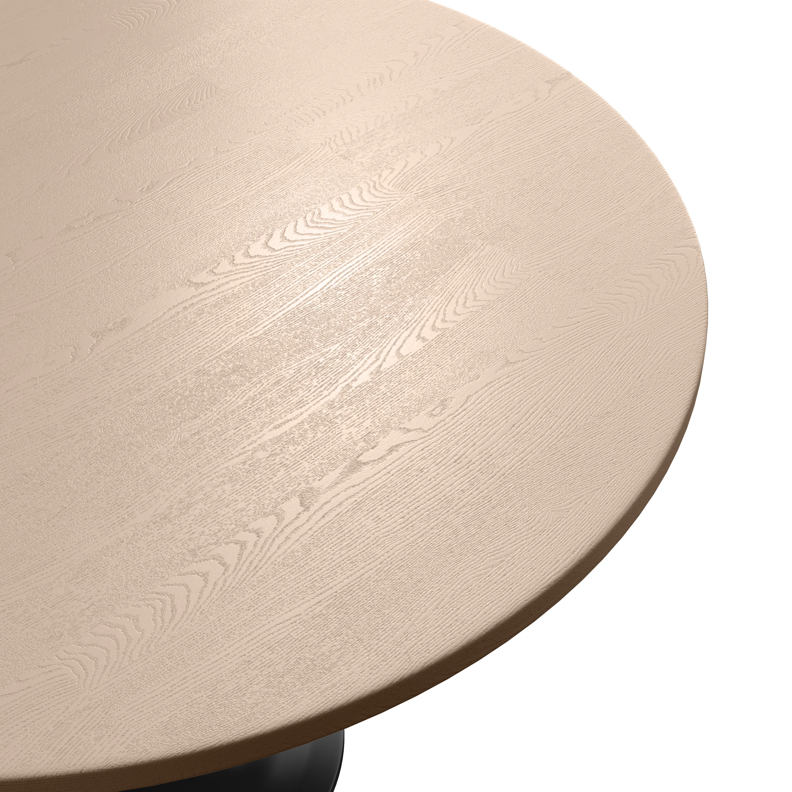 Verve Collection 48 Round Dining Table, Black Base with Light Natural Wood MDF Top