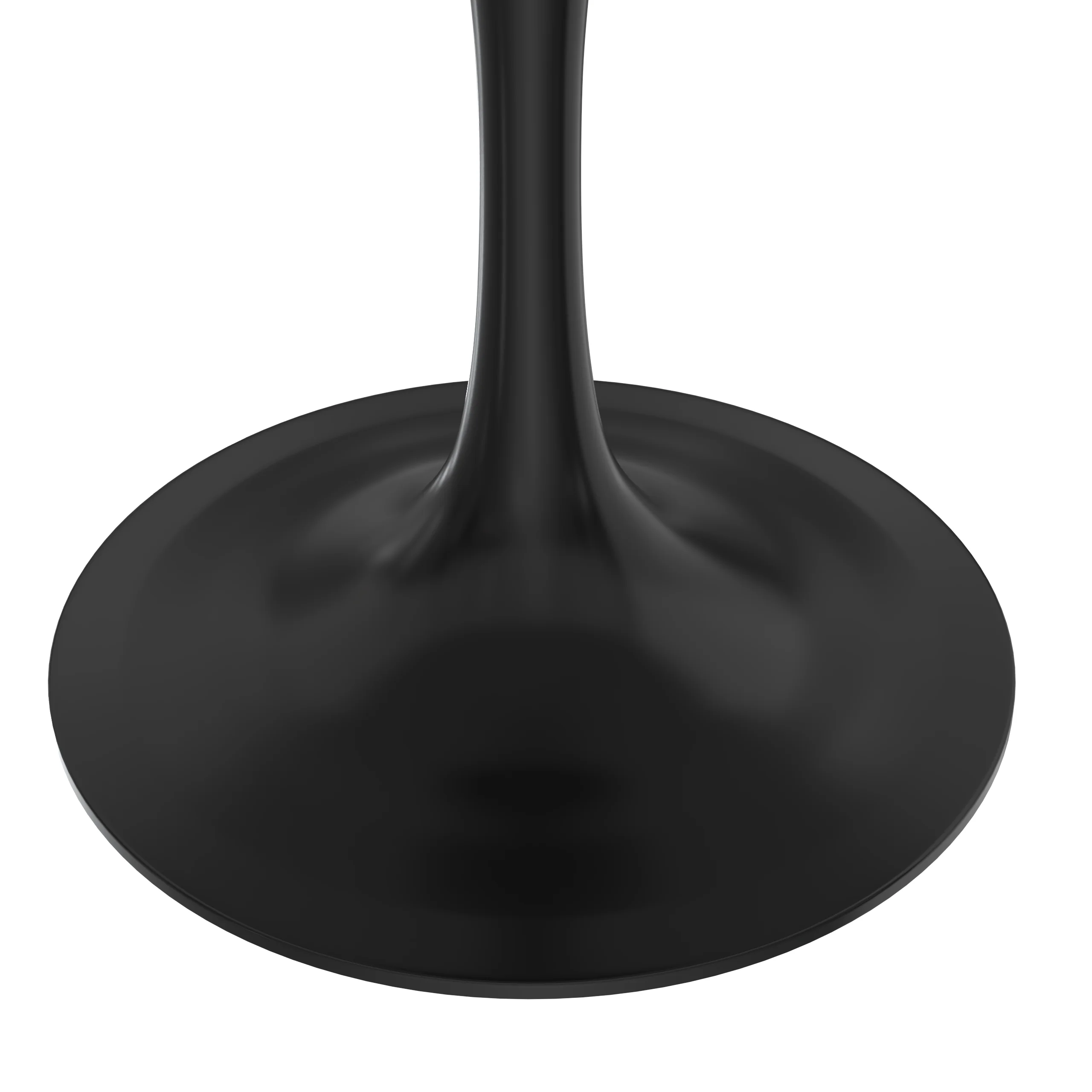 Verve Collection 48 Round Dining Table, Black Base with Light Natural Wood MDF Top