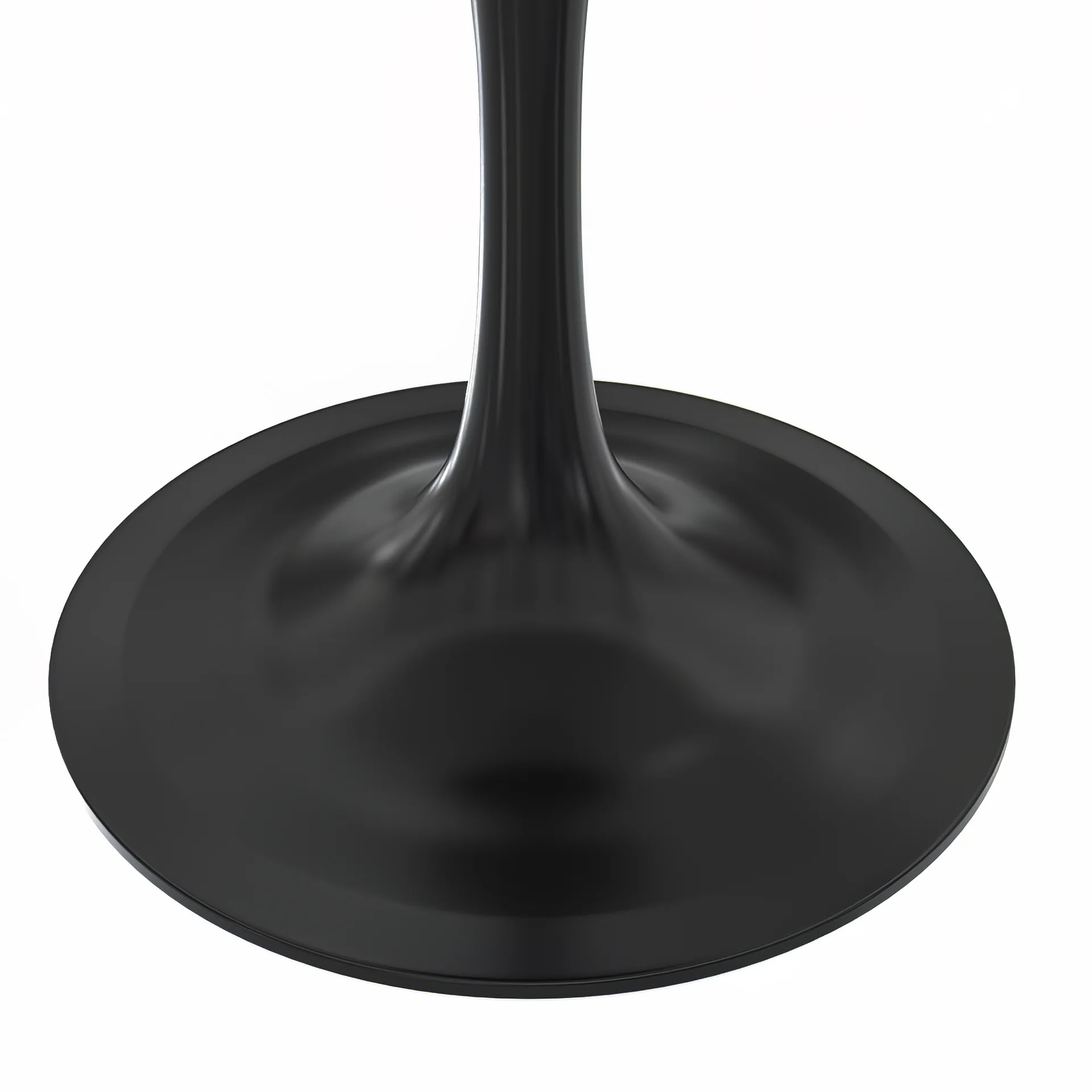 Verve Collection 48" Round Dining Table, Black Base with Laminated White Marbleized Top