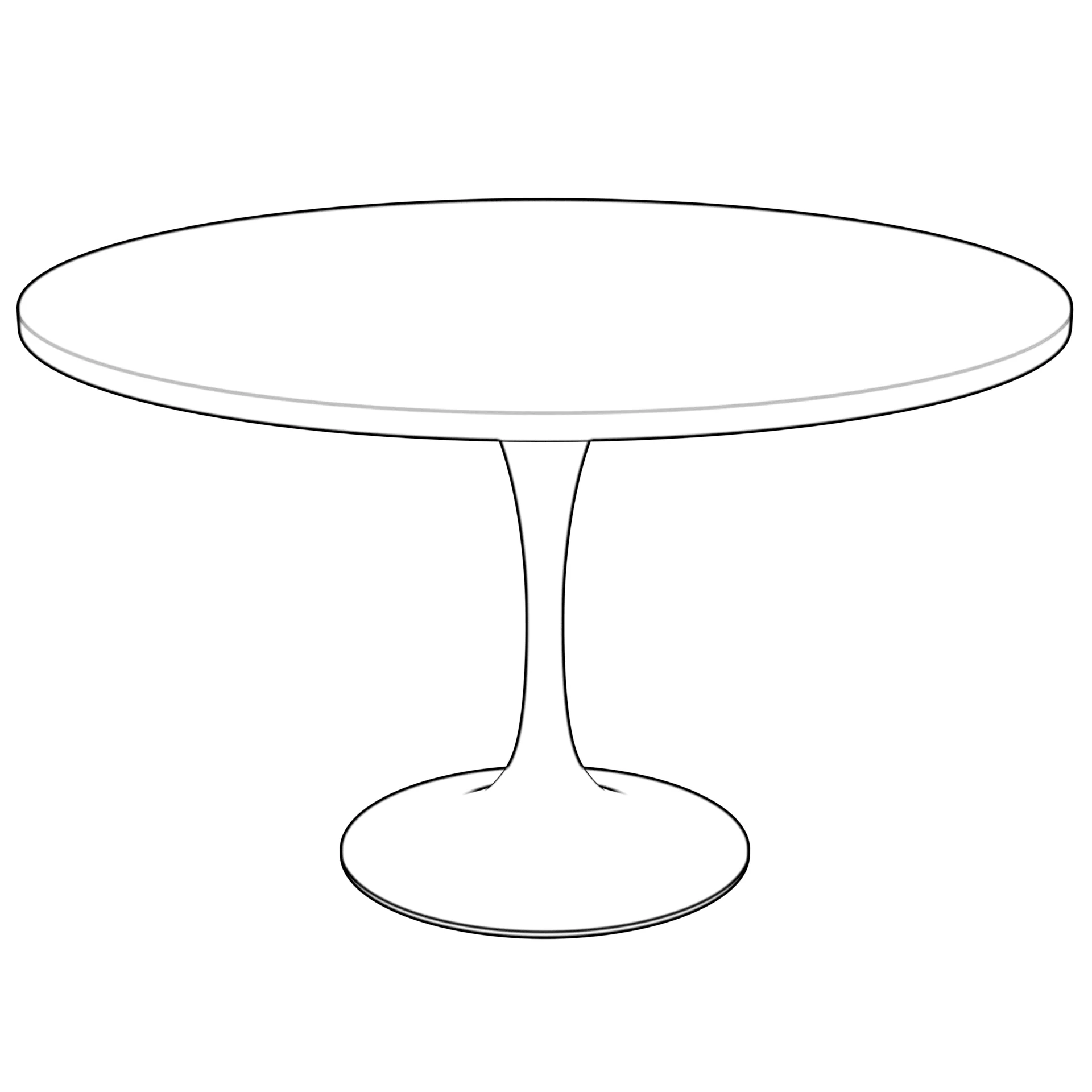 Verve Collection 48 Round Dining Table, Black Base with Sintered Stone White Top